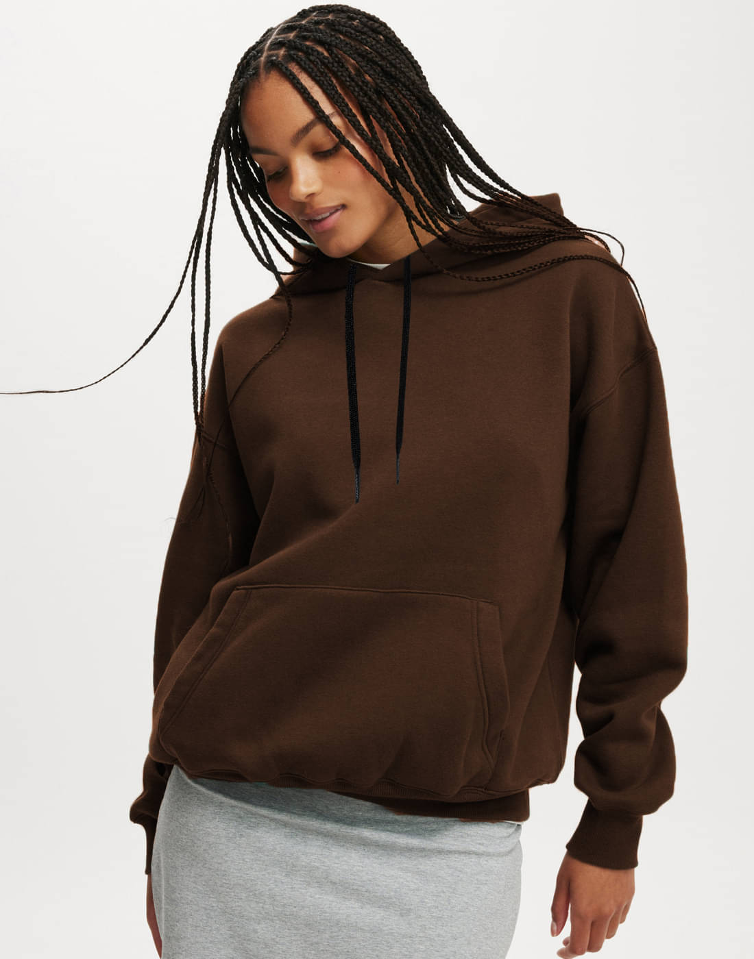 Lime Women Fleece Hooded Sweatshirt ( Brown )     			Lime Women Fleece Hooded Sweatshirt ( Brown )