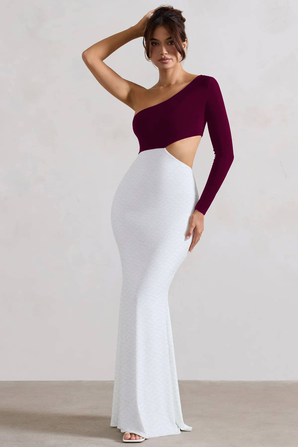     			Lime Women Lycra Solid Cut Out Dress ( Wine )