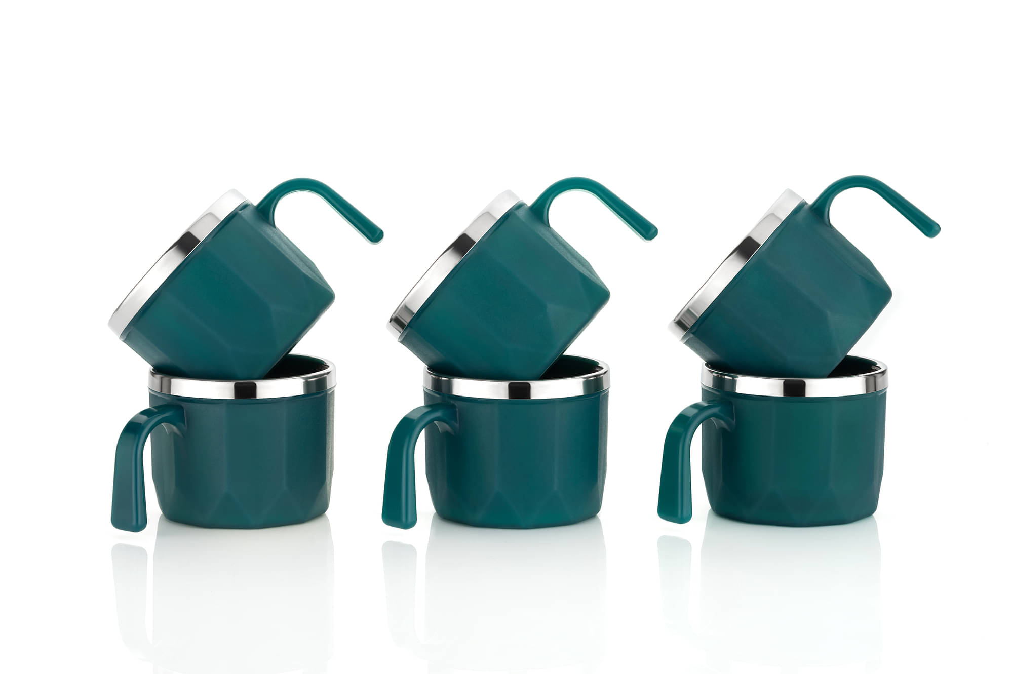     			MAGICSPOON Coffee mug set Stainless Steel Coffee Mug 100 mL ( Pack of 6 )