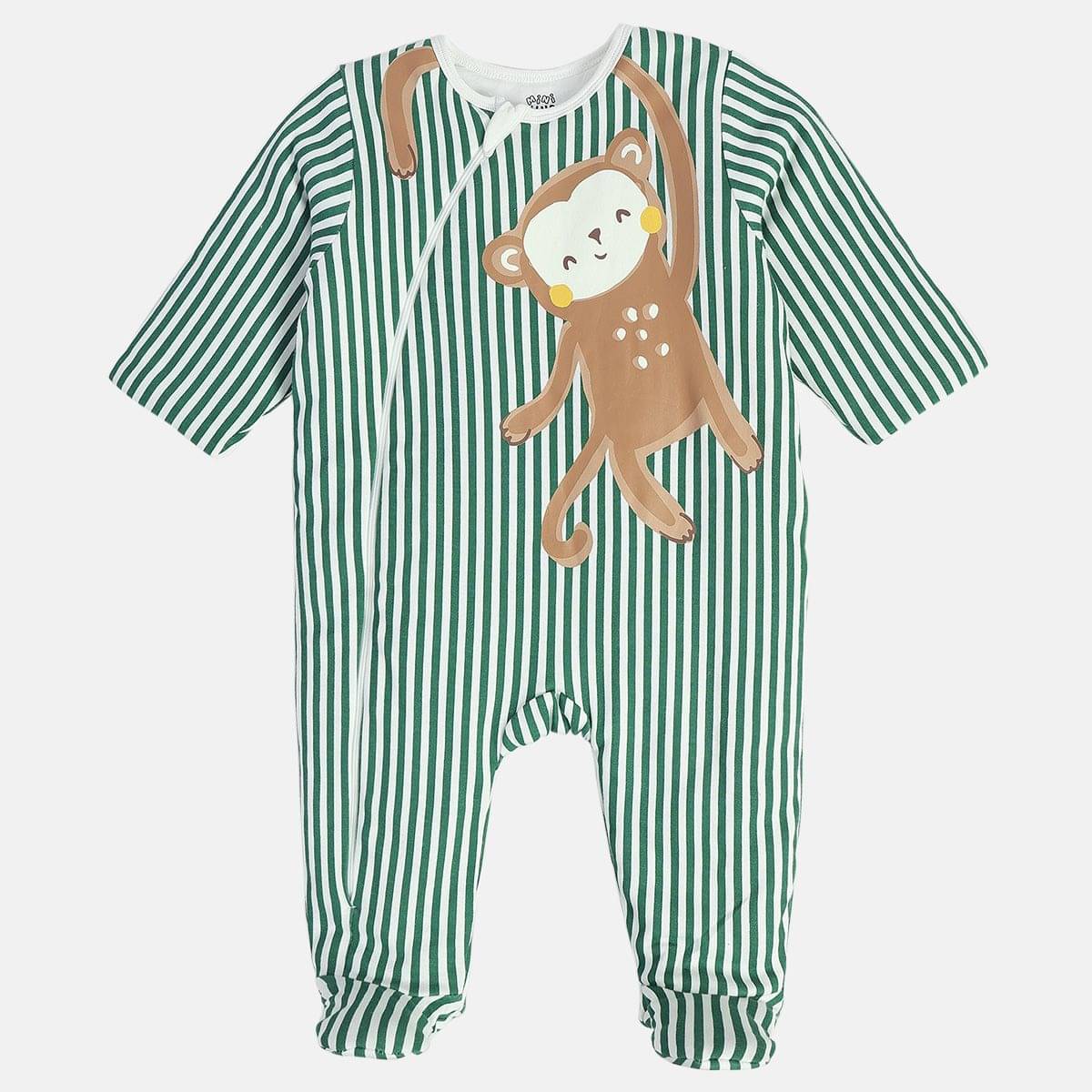     			MINI KLUB Pack of 1 Baby Boys 100% Cotton Sleepsuits ( Green )