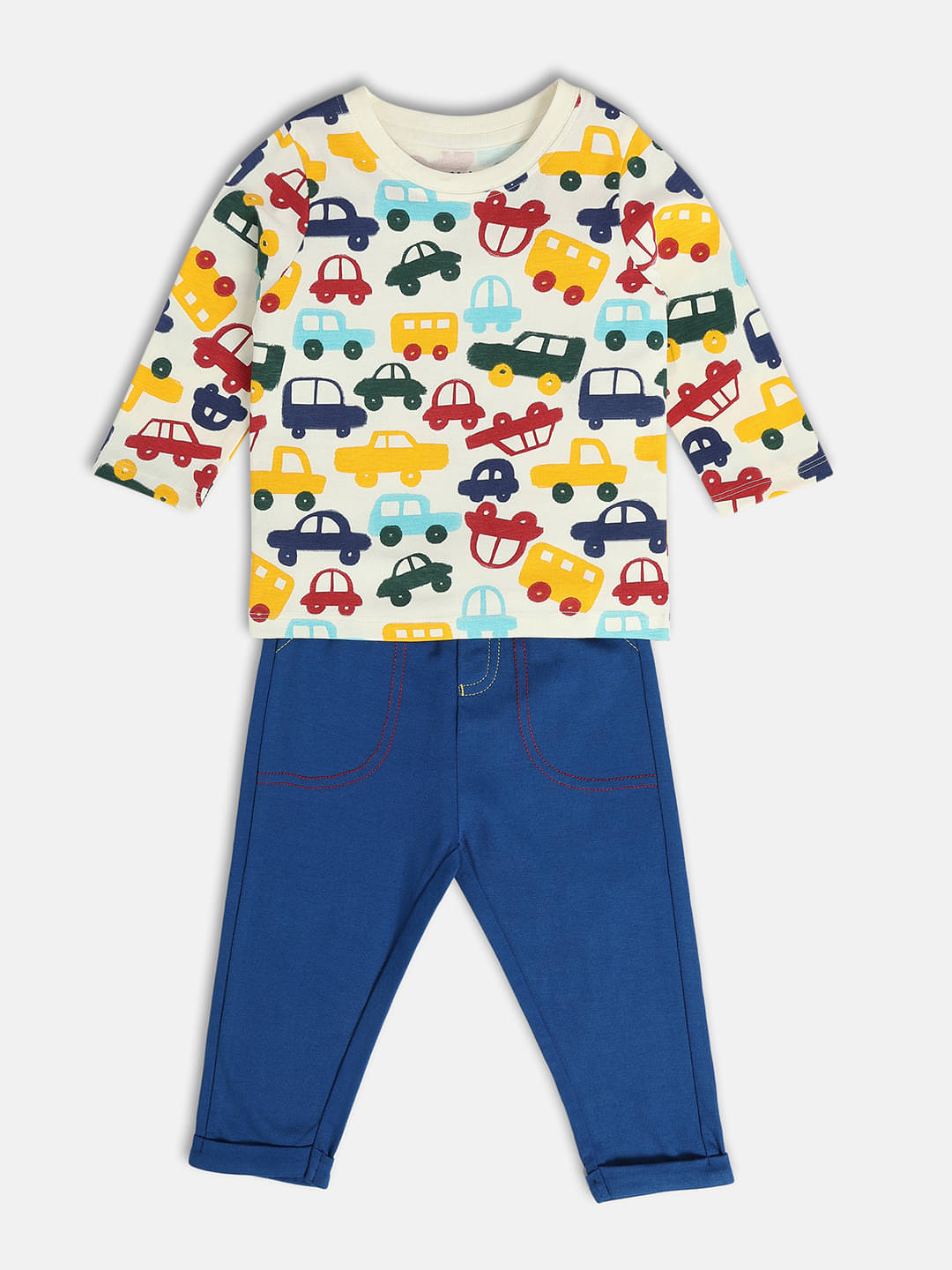 MINI KLUB Pack of 1 Baby Boys Cotton T-Shirt & Trouser ( Multicolor ) MINI KLUB Pack of 1 Baby Boys Cotton T-Shirt & Trouser ( Multicolor )