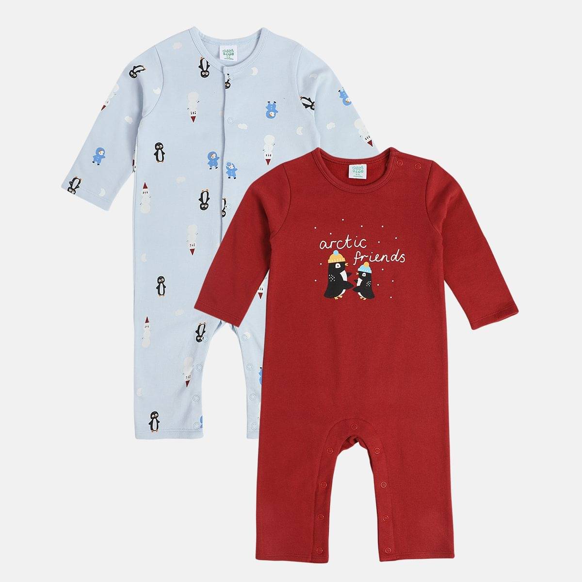 MINI KLUB Pack of 2 Baby Boys Cotton Rompers ( Multicolor ) MINI KLUB Pack of 2 Baby Boys Cotton Rompers ( Multicolor )
