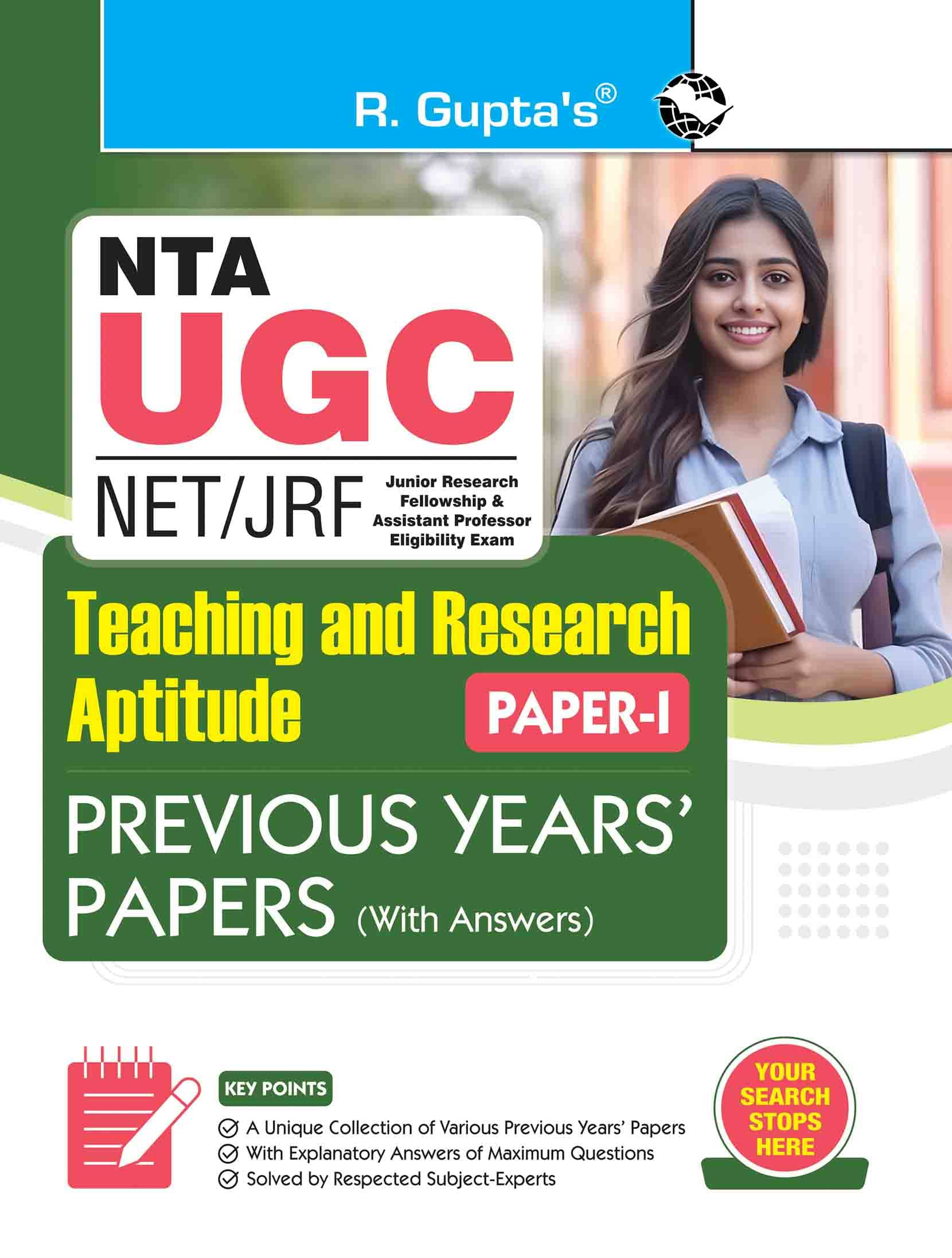 NTA-UGC-NET/JRF: Teaching & Research Aptitude (PAPER-I) Previous Years' Papers (With Answers) NTA-UGC-NET/JRF: Teaching & Research Aptitude (PAPER-I) Previous Years' Papers (With Answers)