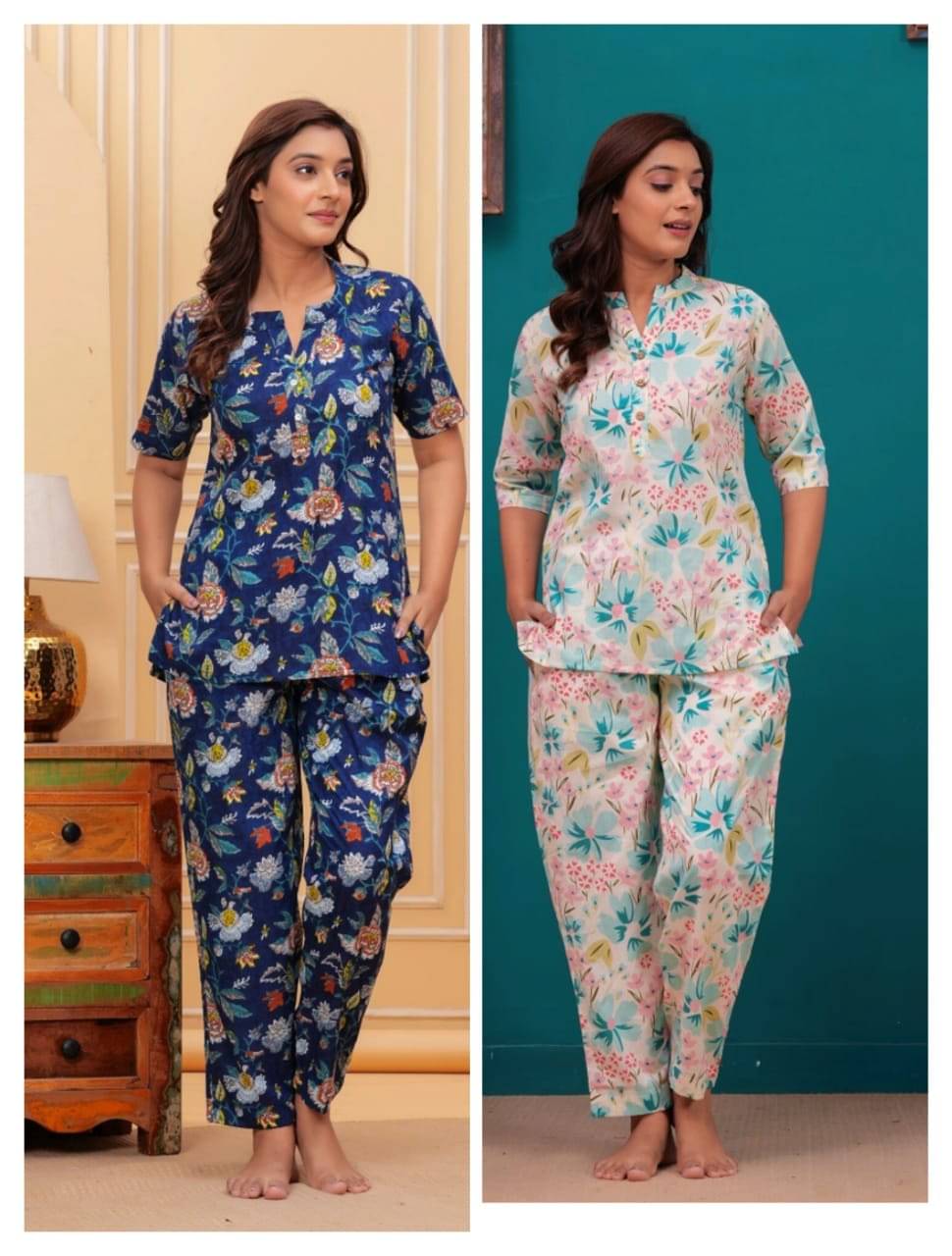 Nevisha Style Women Printed Kurta With Trousers Co-Ord Set ( Multicolor ) Nevisha Style Women Printed Kurta With Trousers Co-Ord Set ( Multicolor )