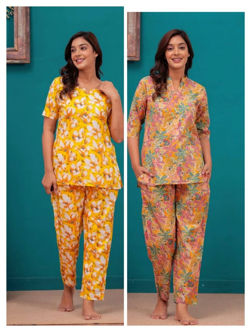     			Nevisha Style Women Printed Kurta With Trousers Co-Ord Set ( Multicolor )