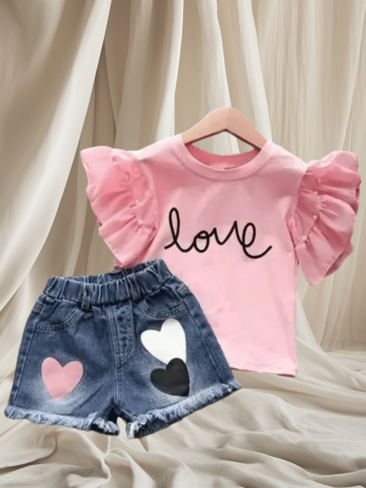     			ODIMENT Pack of 1 Girls Cotton Top With Jeans ( White & Pink )