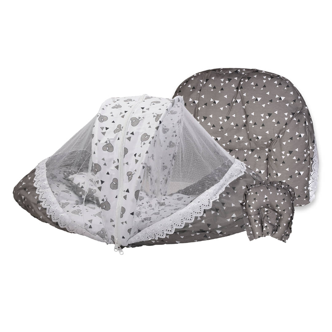 OLENE - Gray Cotton Tent Mosquito Net ( Pack of 1 )