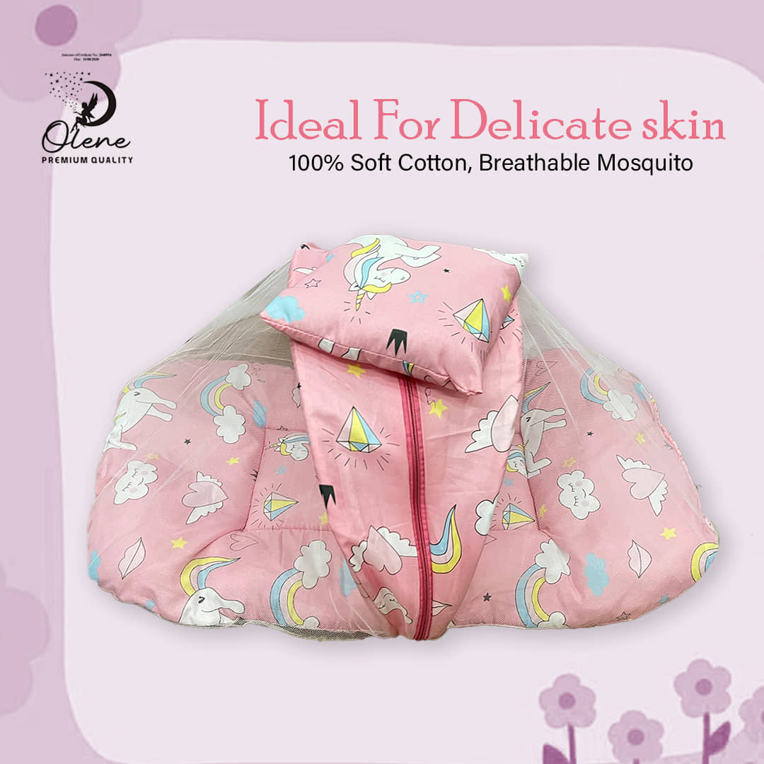 OLENE - Pink Cotton Tent Mosquito Net ( Pack of 1 )