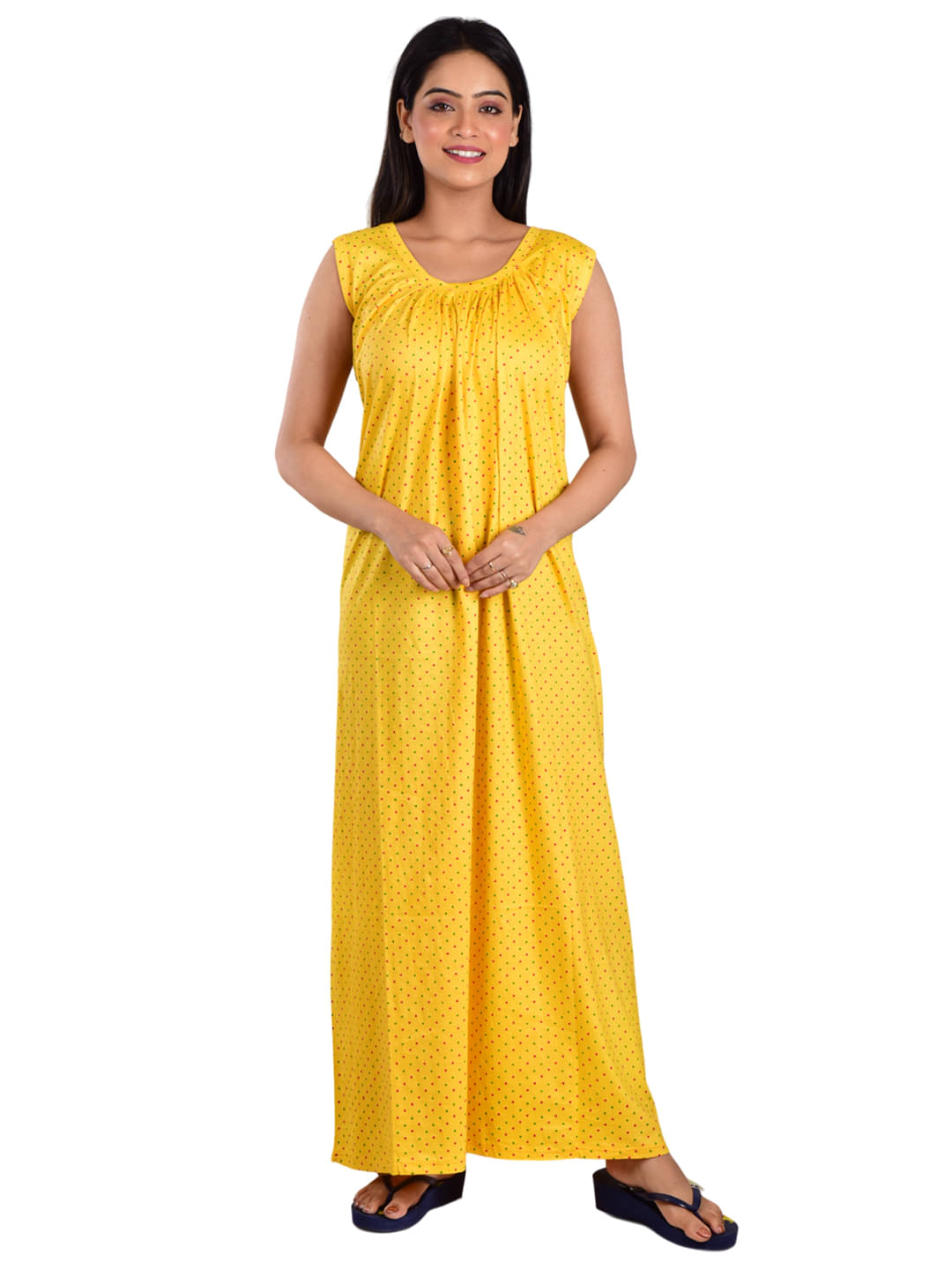     			PIYALI'S CREATION WOMEN'S Yellow Hosiery Women's Nightwear Nighty & Night Gowns ( Pack of 1 )