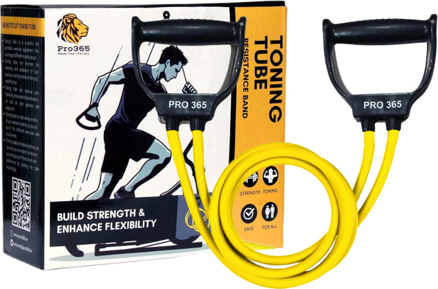 PRO365 Rubber Double Toning Tube Yellow - Light Resistance - Sports and Fitness Equipment | Buy online on ZillyBuy