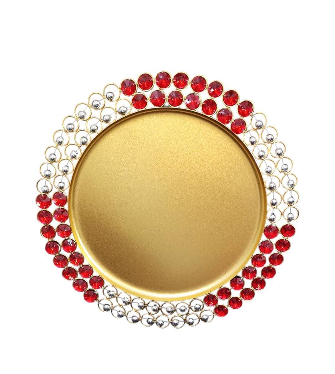 Red Stone Pooja Thali For Occasion, Diwali Festival, Bhai Dooj Thali     			Red Stone Pooja Thali For Occasion, Diwali Festival, Bhai Dooj Thali