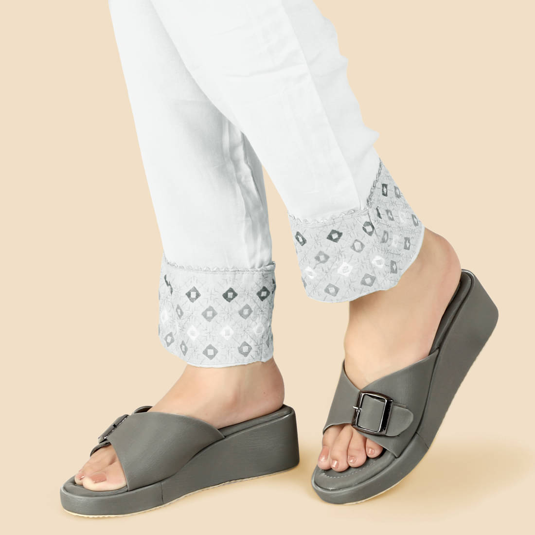     			Rimezs Gray Women's Slip On Heels