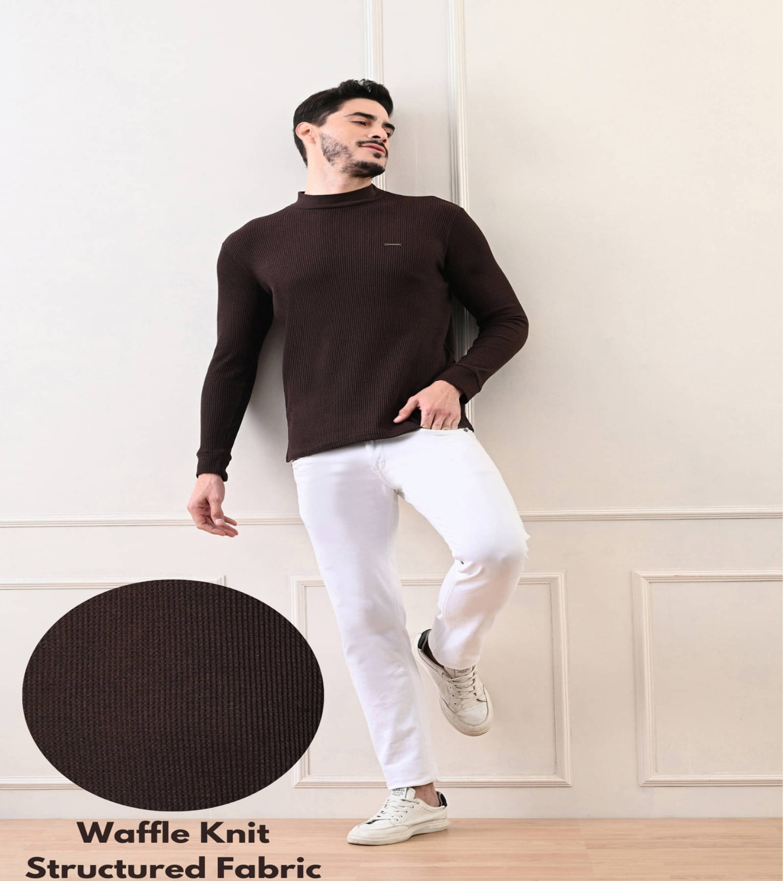     			STARFOX Pack of 1 Cotton Regular Fit Men's T-Shirt ( Brown )