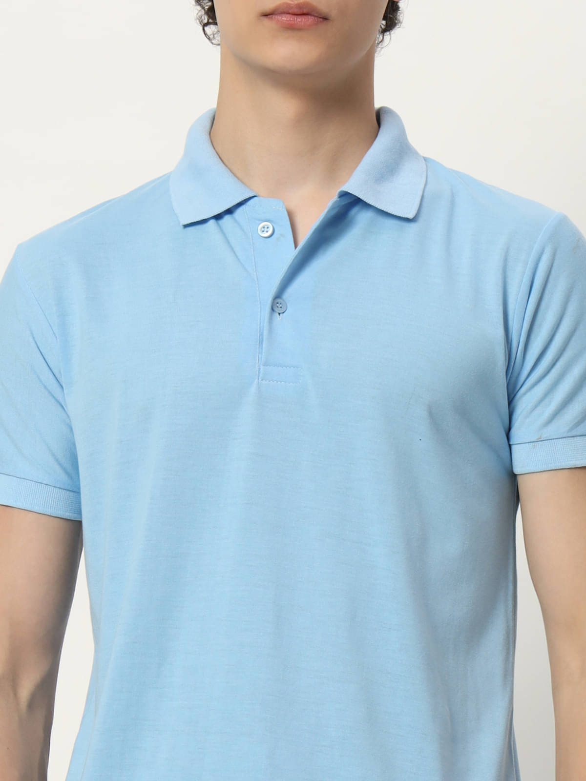     			STYLE ACCORD Cotton Blend Regular Fit Solid Half Sleeves Men's Polo T Shirt - Sky Blue ( Pack of 1 )