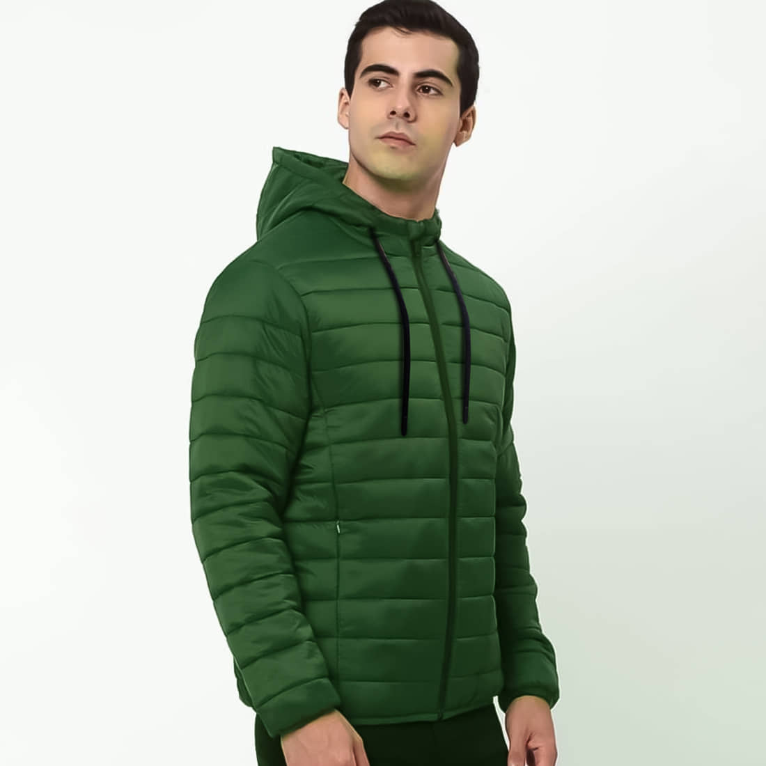 Shopeleven Polyester Men's Puffer Jacket - Green ( Pack of 1 ) - Jackets & Coats | Buy online on ZillyBuy