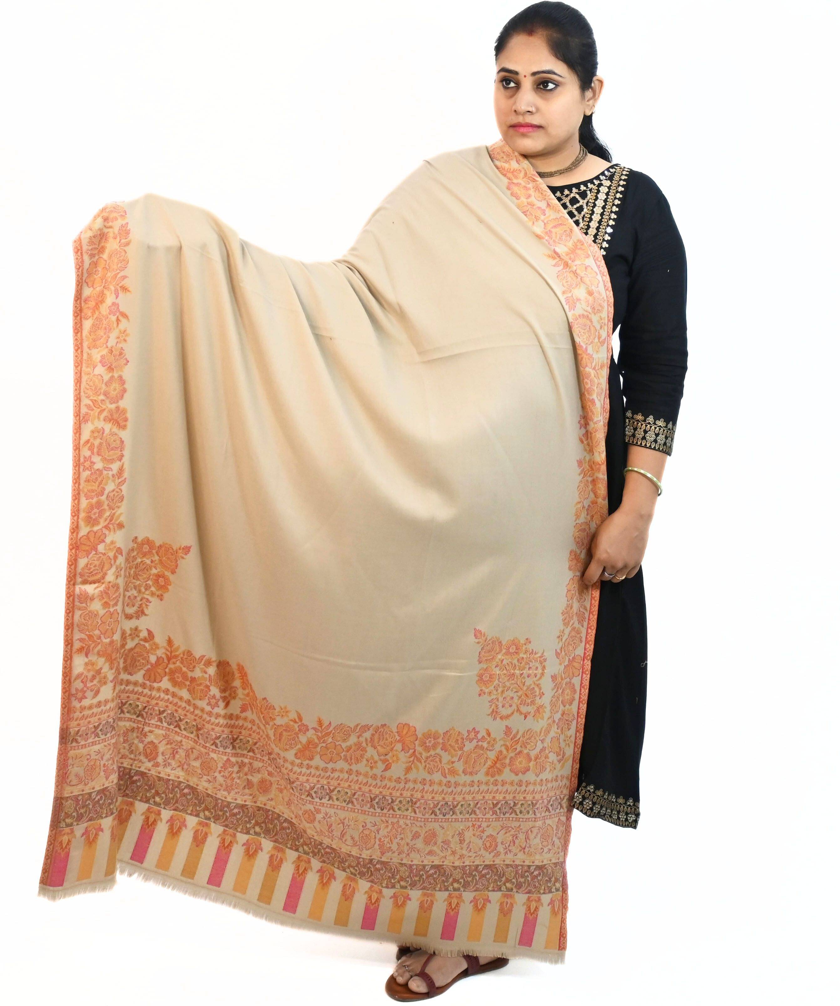     			Sprha Beige Self Design Shawl - ( Pack of 1 )