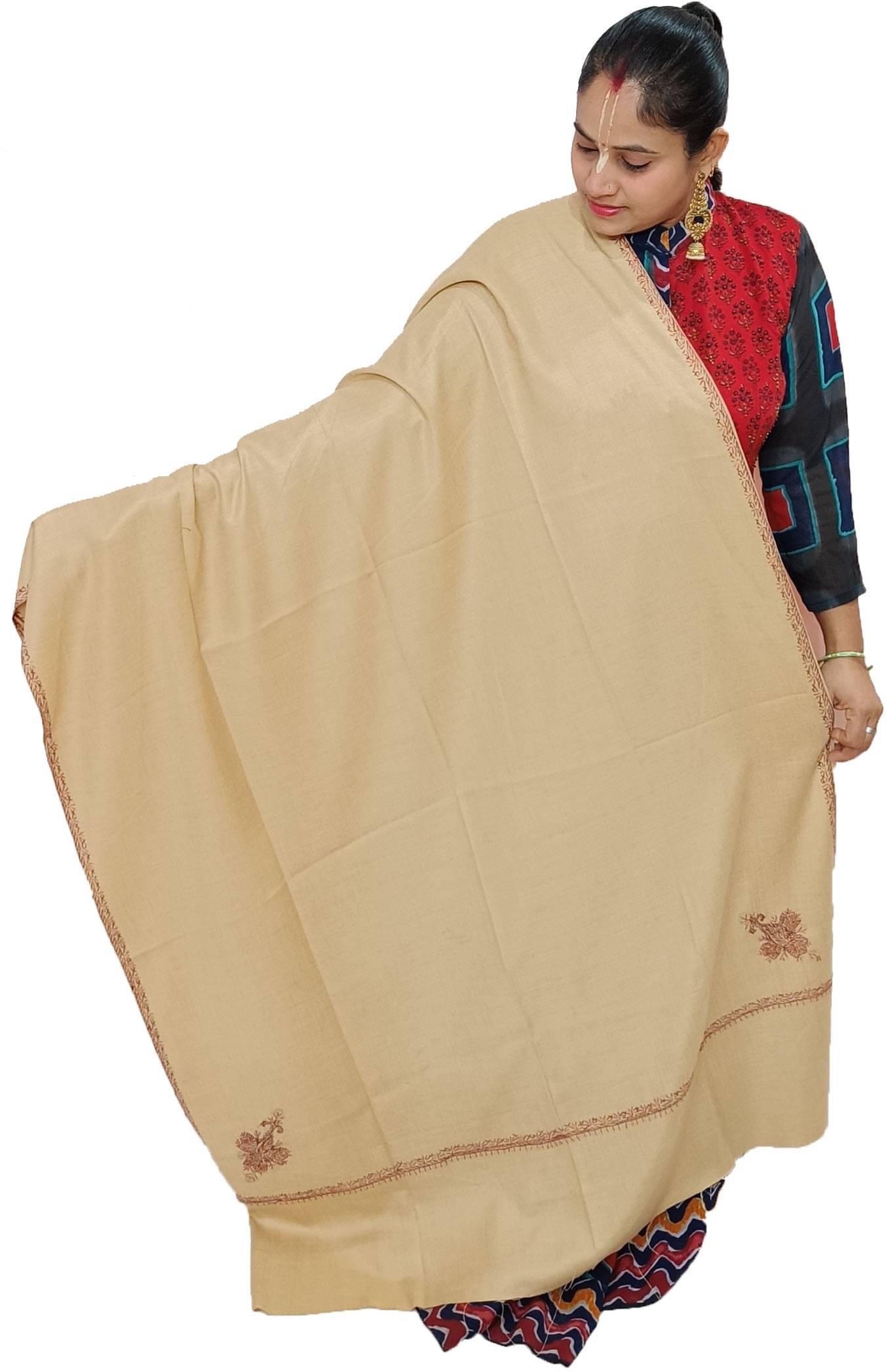     			Sprha Beige Self Design Shawl - ( Pack of 1 )
