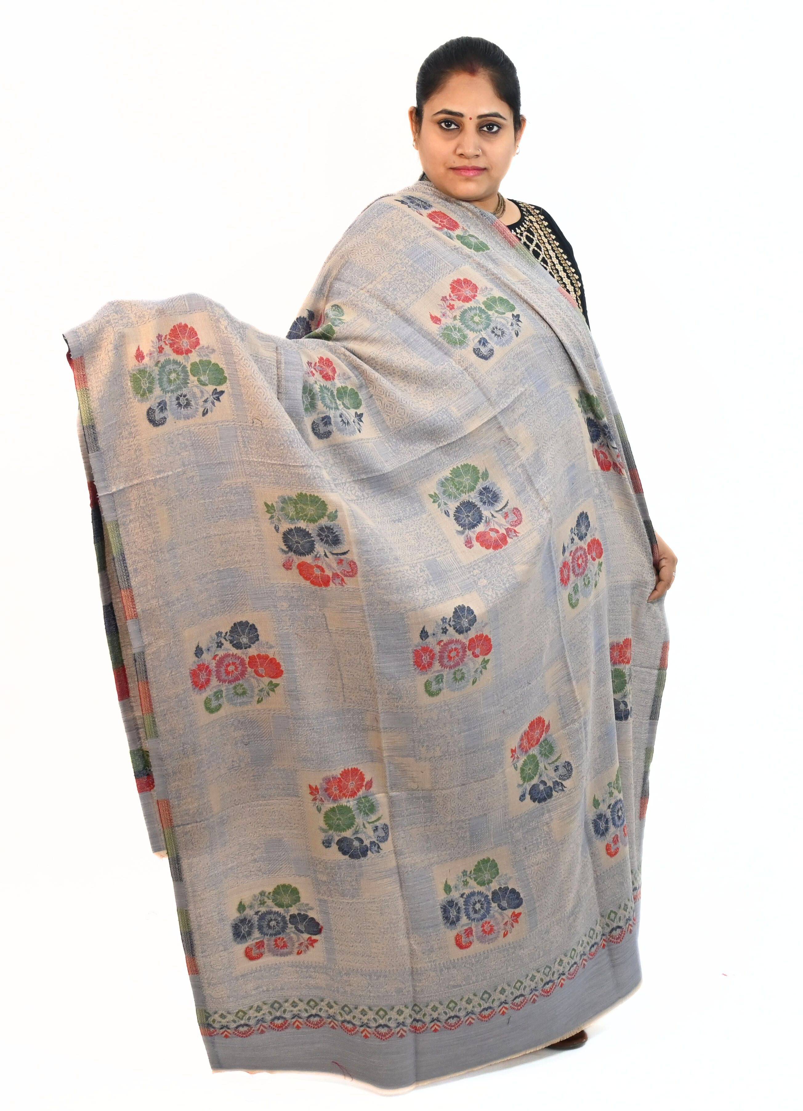 Sprha Grey Printed Shawl - ( Pack of 1 ) Sprha Grey Printed Shawl - ( Pack of 1 )