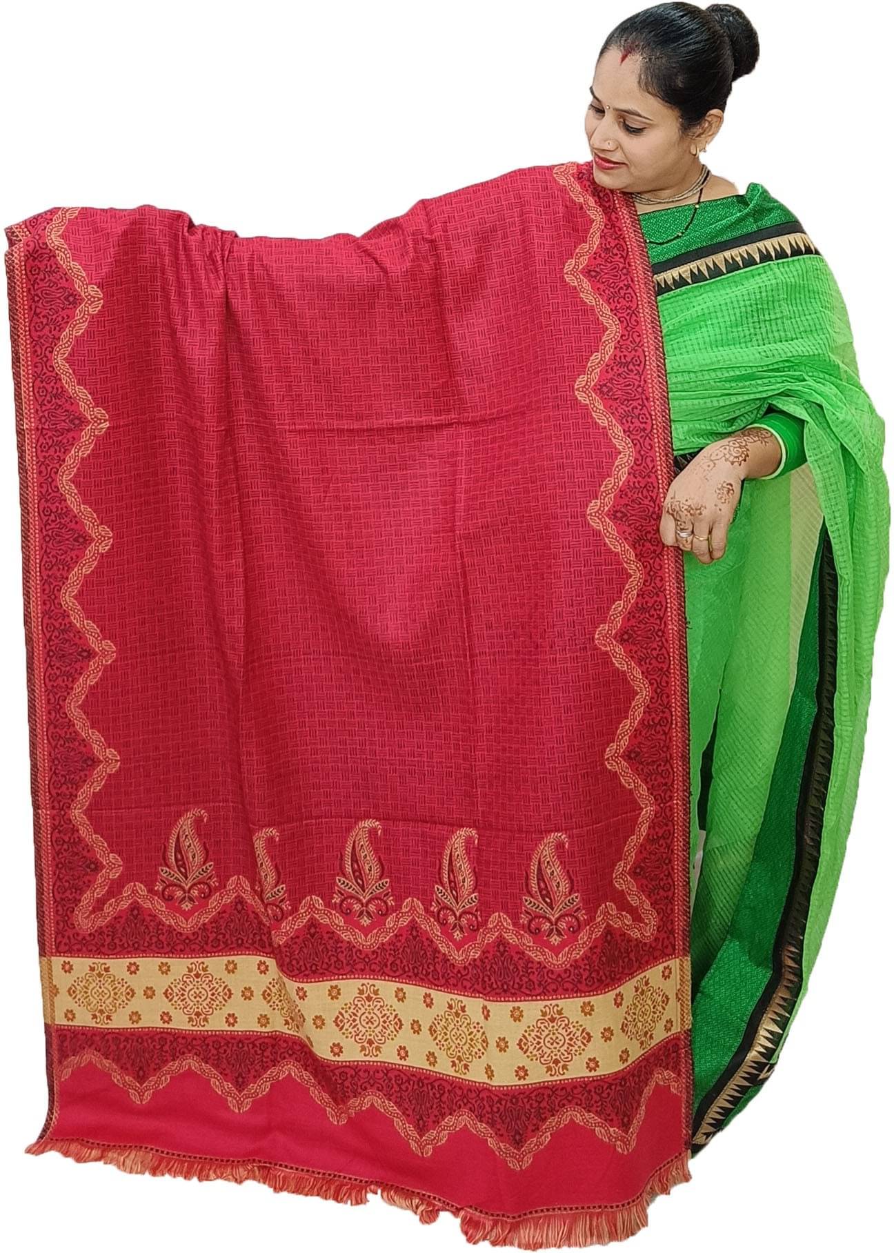 Sprha Maroon Self Design Shawl - ( Pack of 1 ) Sprha Maroon Self Design Shawl - ( Pack of 1 )