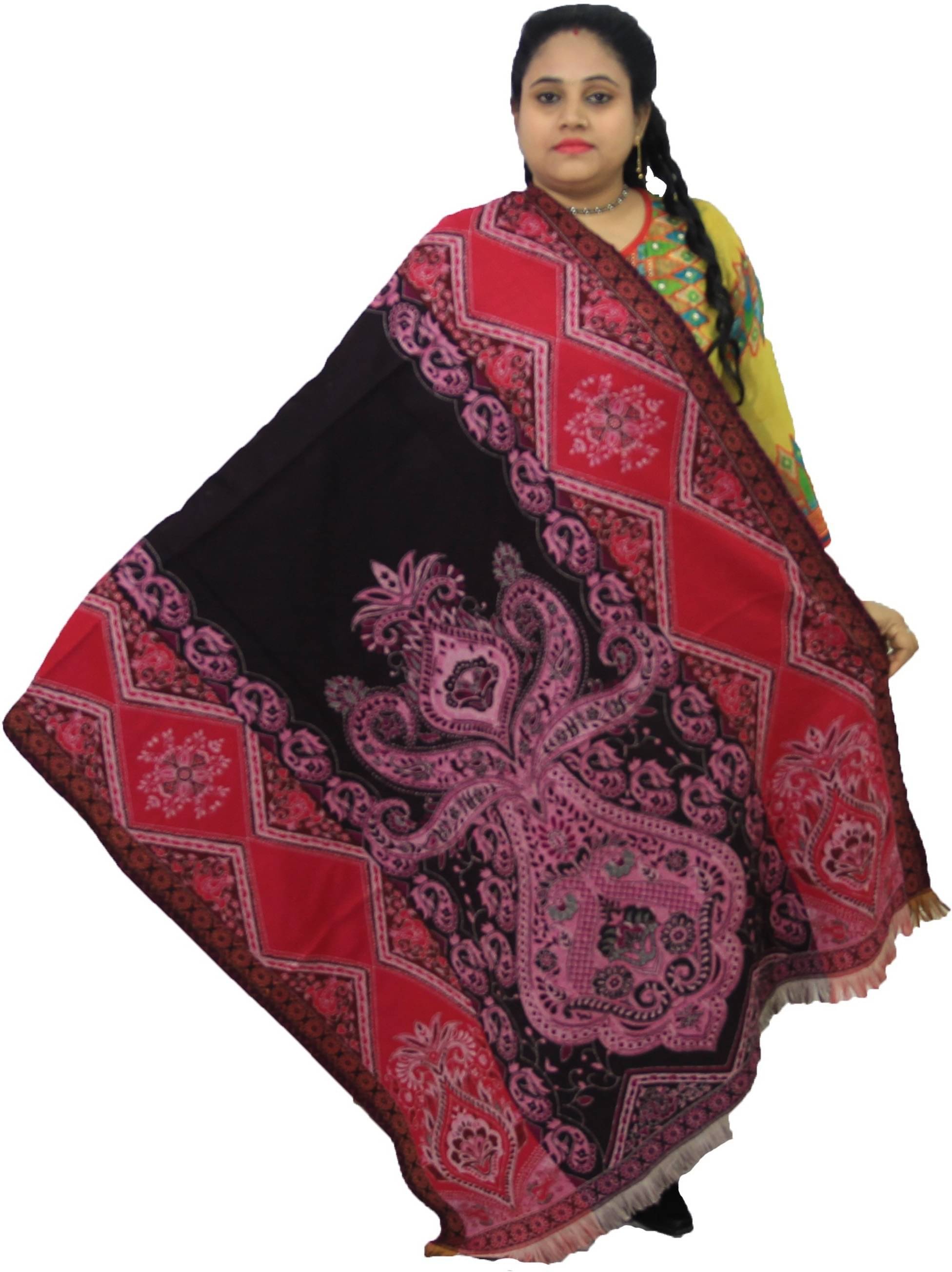     			Sprha Multicolor Self Design Shawl - ( Pack of 1 )