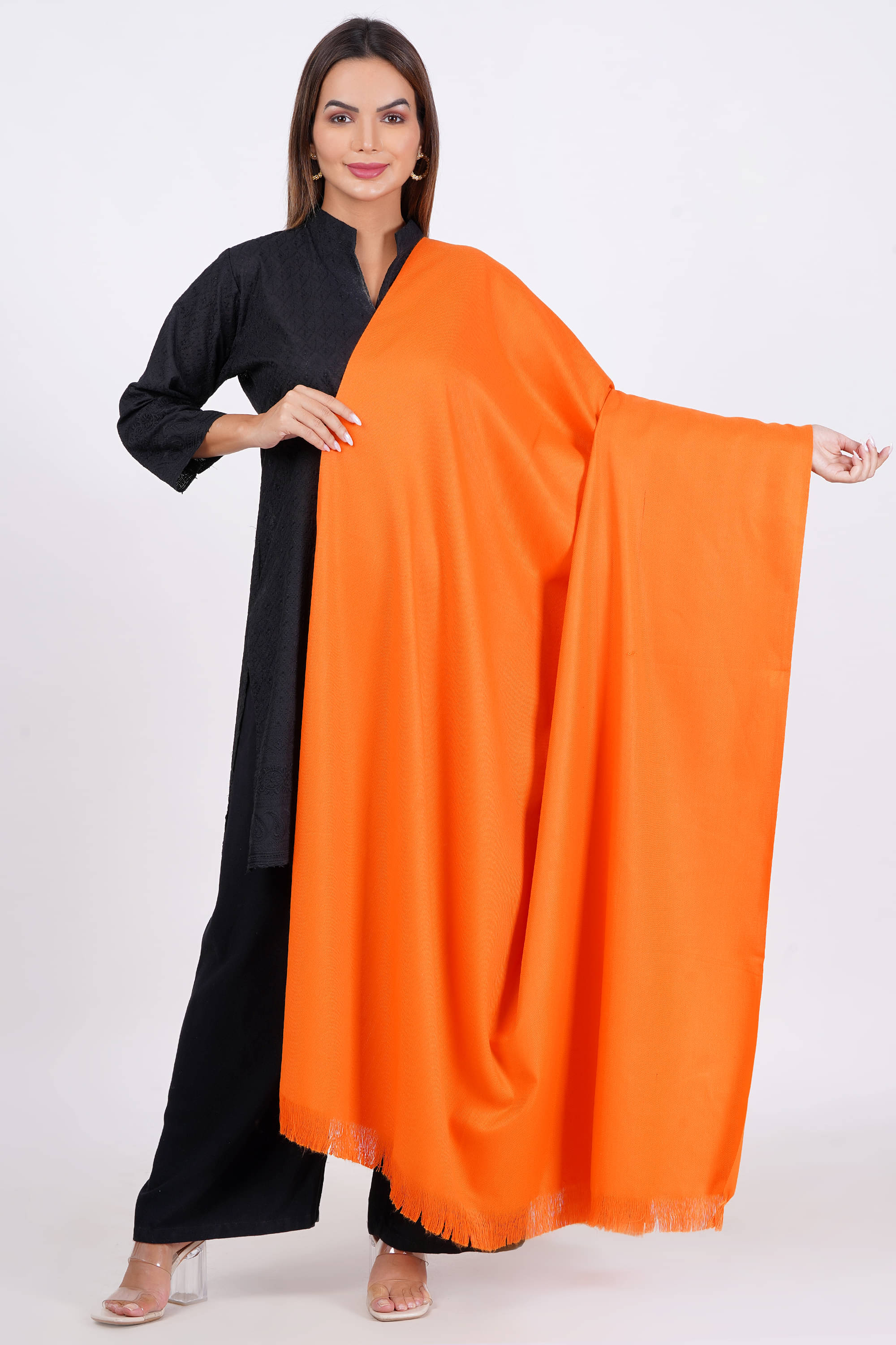 Sprha Orange Solid Shawl - ( Pack of 1 ) Sprha Orange Solid Shawl - ( Pack of 1 )