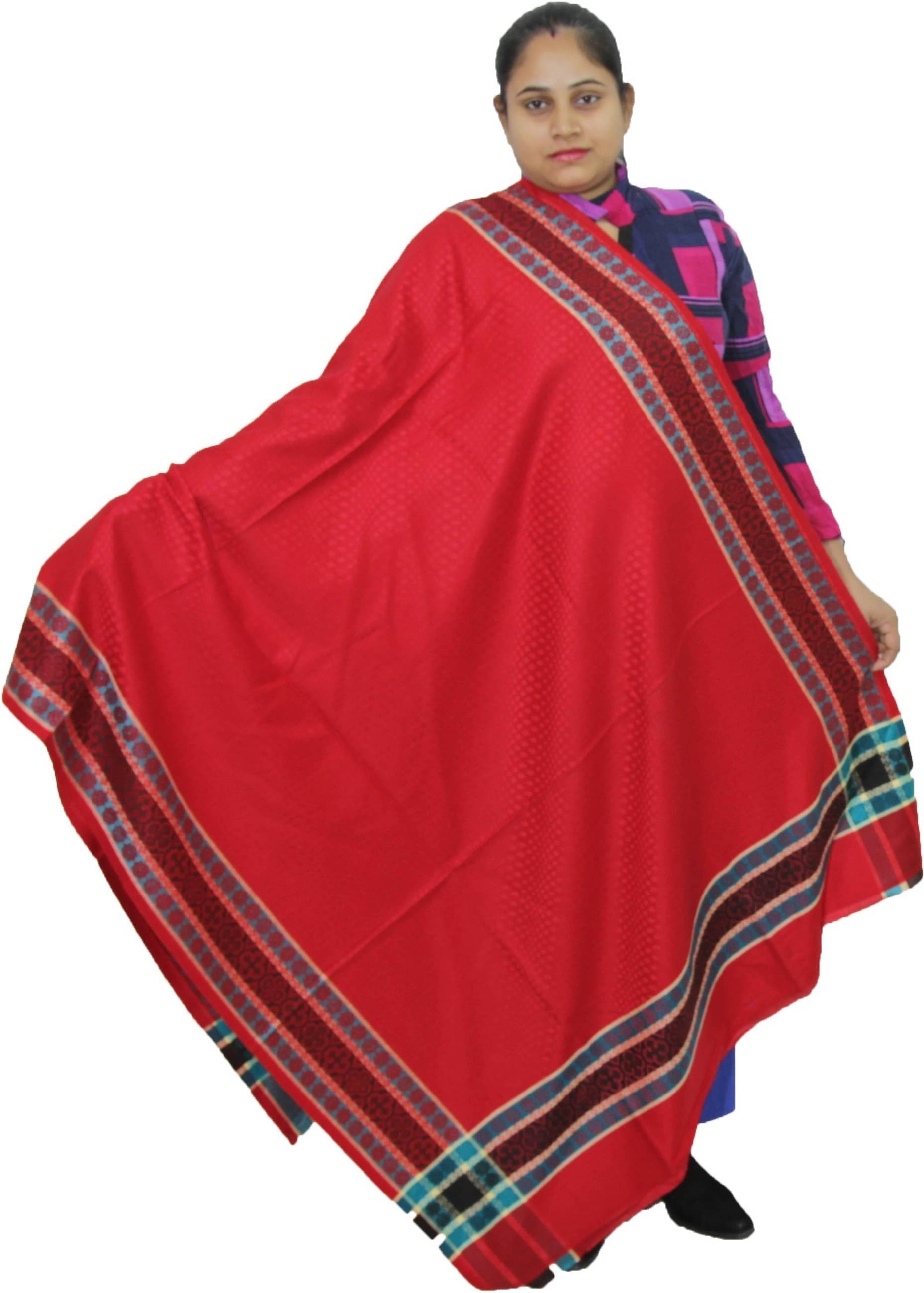 Sprha Red Embellished Shawl - ( Pack of 1 ) Sprha Red Embellished Shawl - ( Pack of 1 )