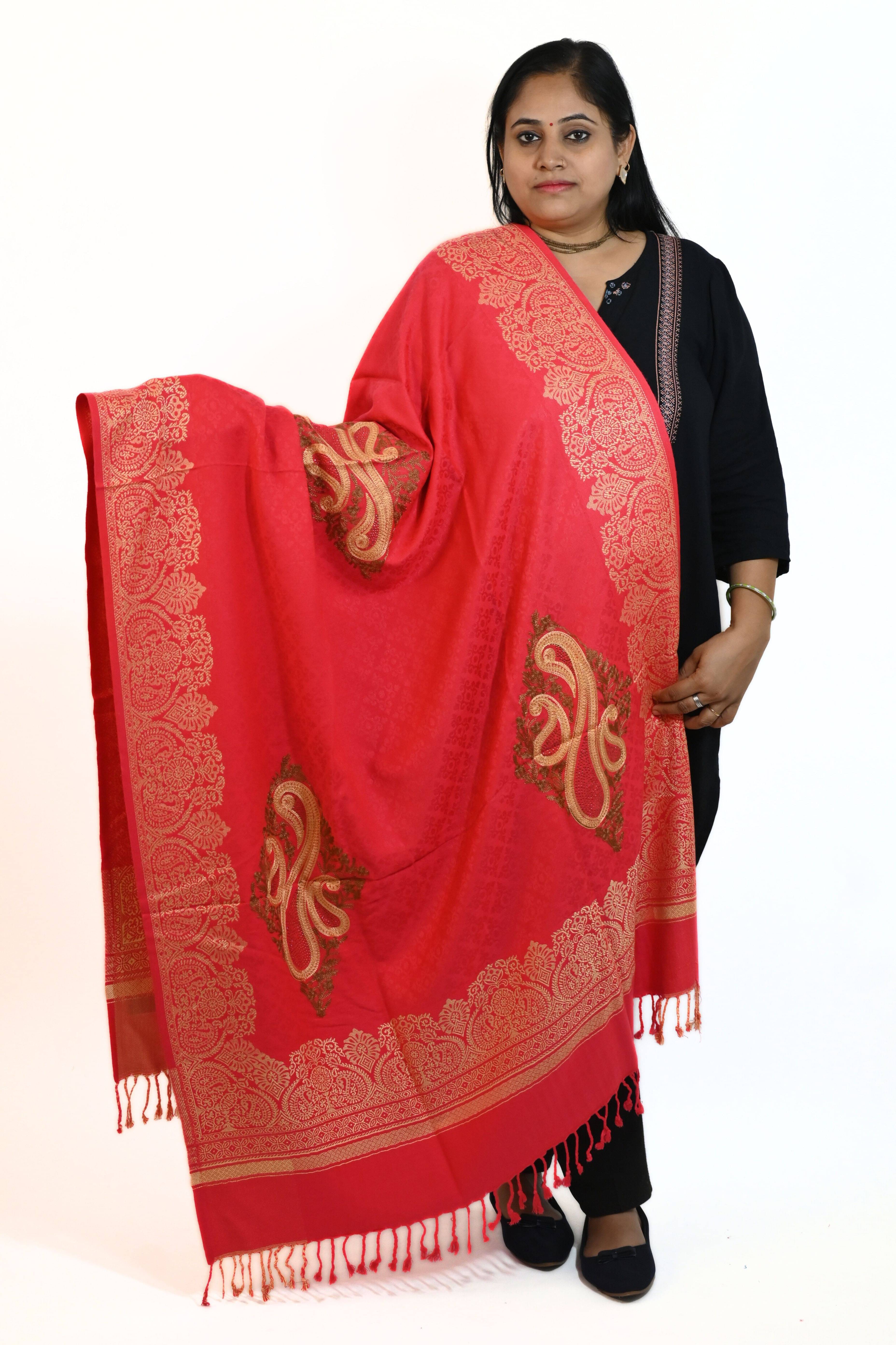 Sprha Red Printed Shawl - ( Pack of 1 ) Sprha Red Printed Shawl - ( Pack of 1 )