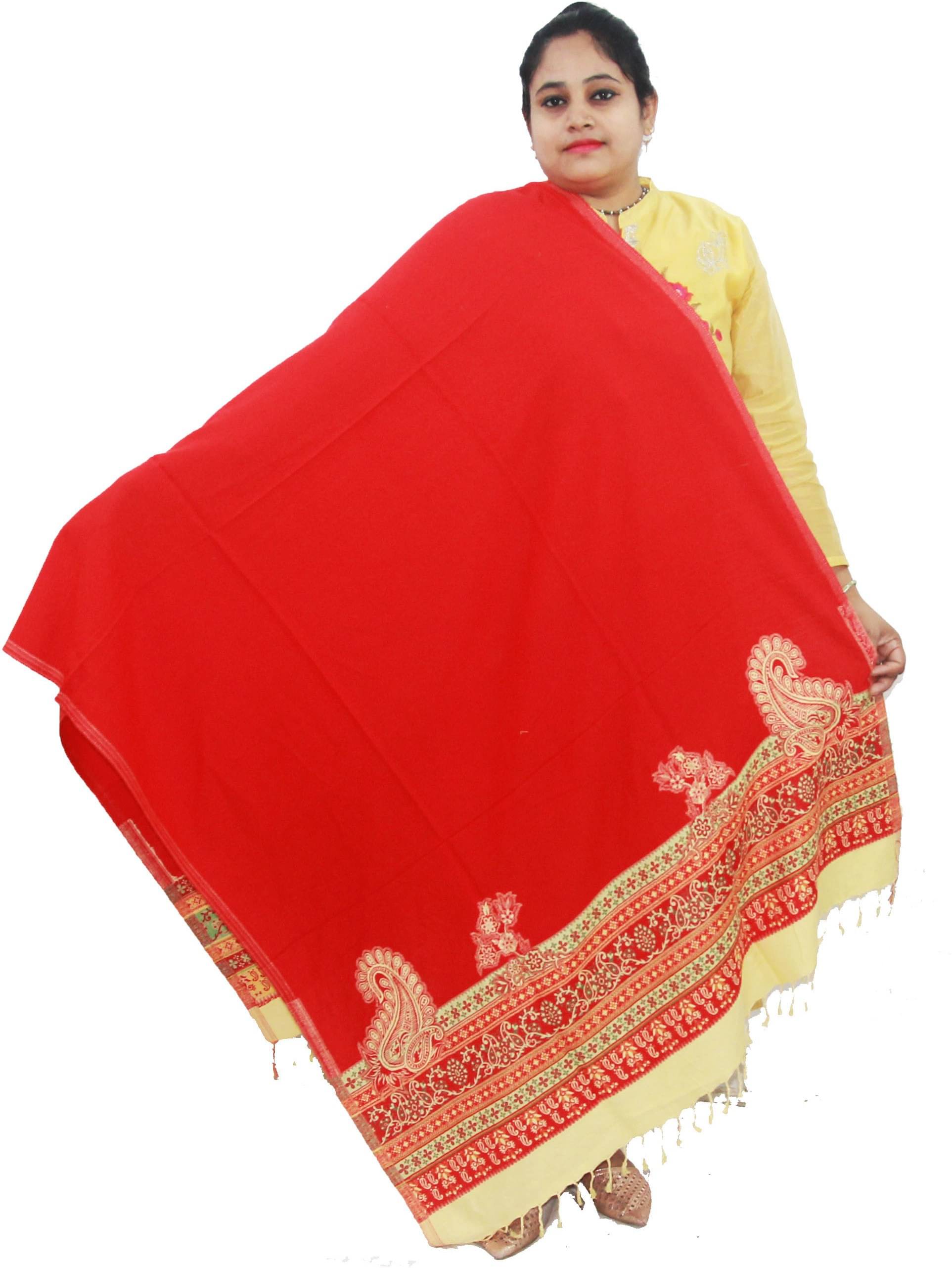     			Sprha Red Printed Shawl - ( Pack of 1 )