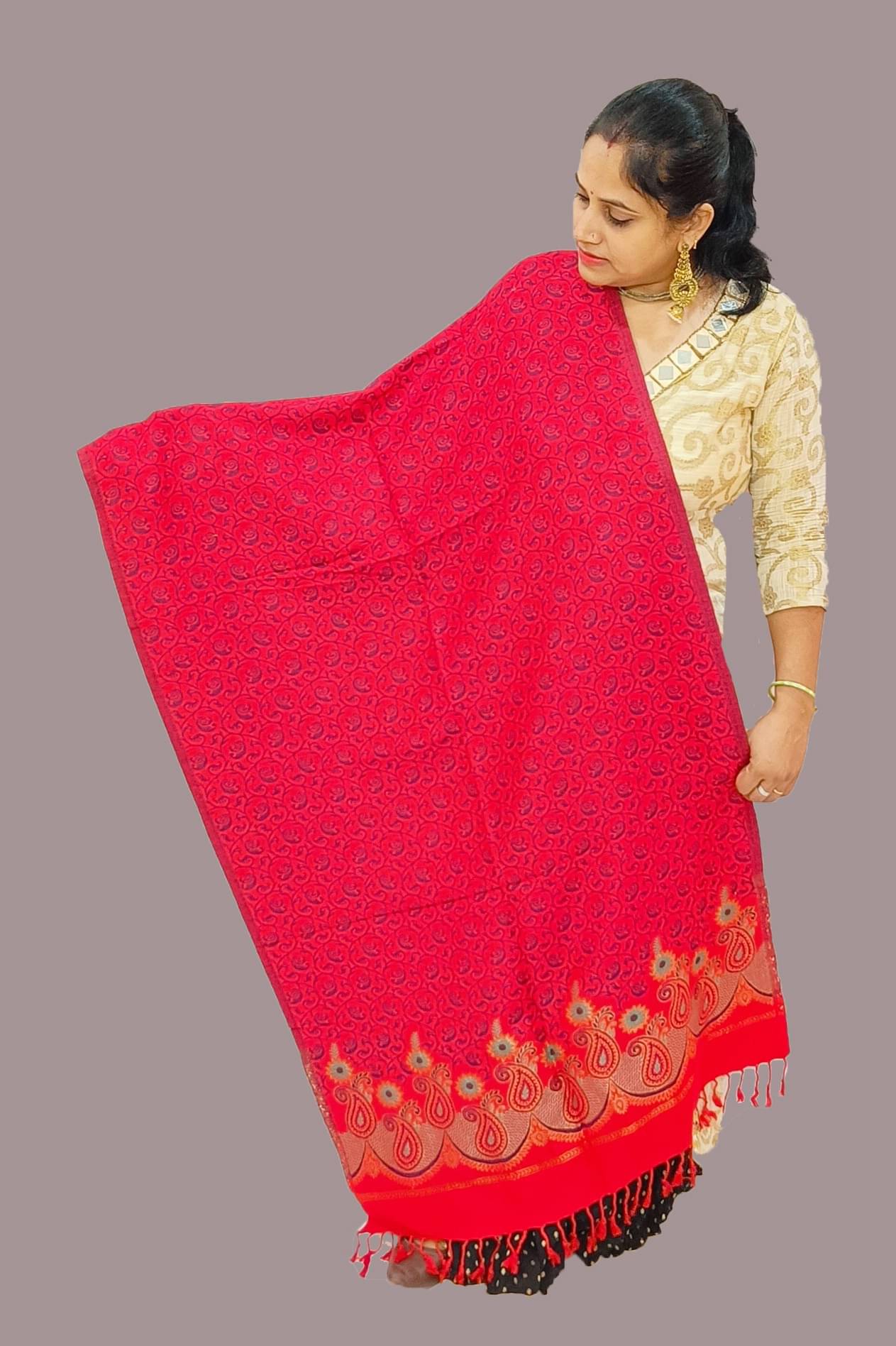 Sprha Red Printed Shawl - ( Pack of 1 ) Sprha Red Printed Shawl - ( Pack of 1 )