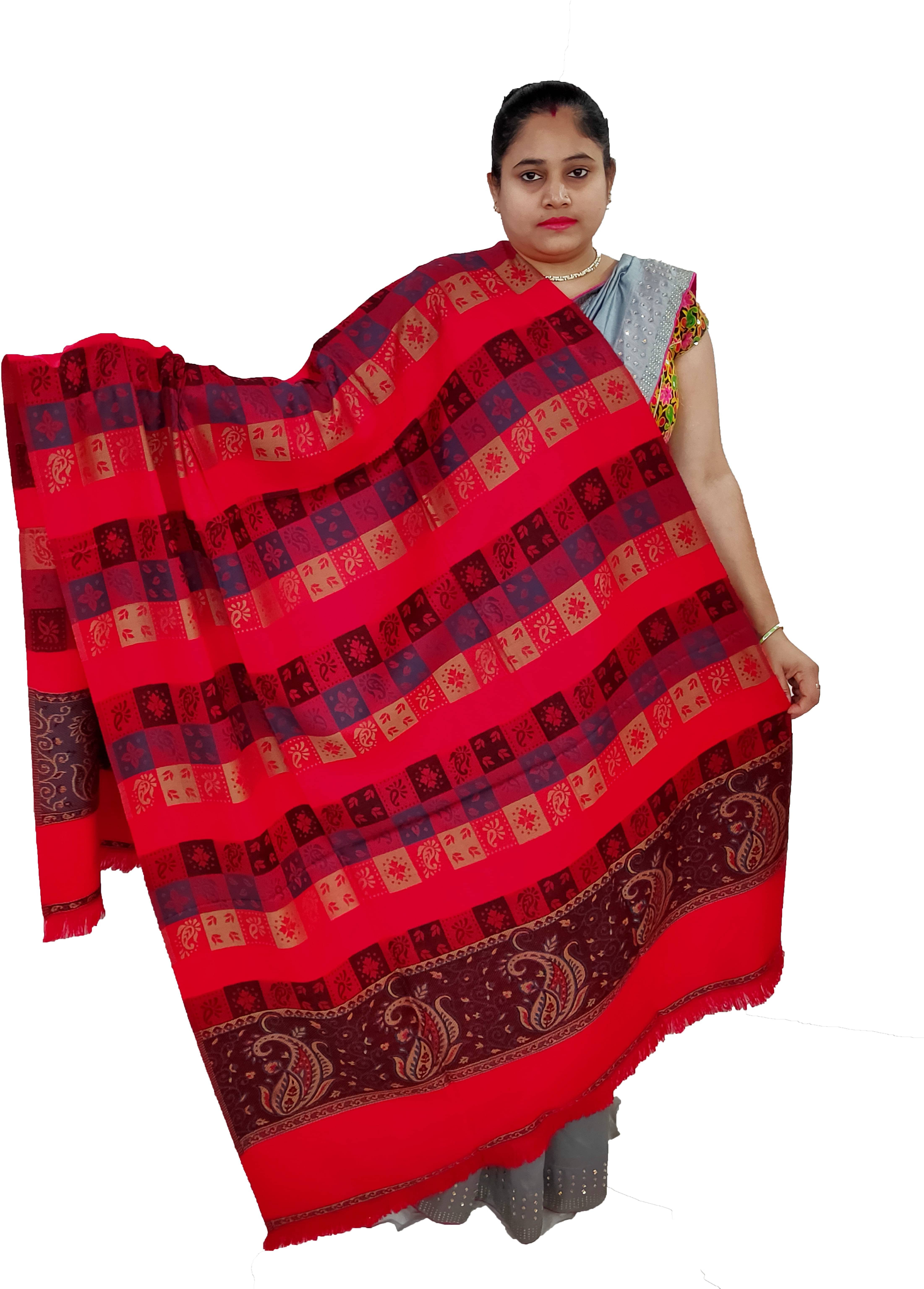     			Sprha Red Self Design Shawl - ( Pack of 1 )