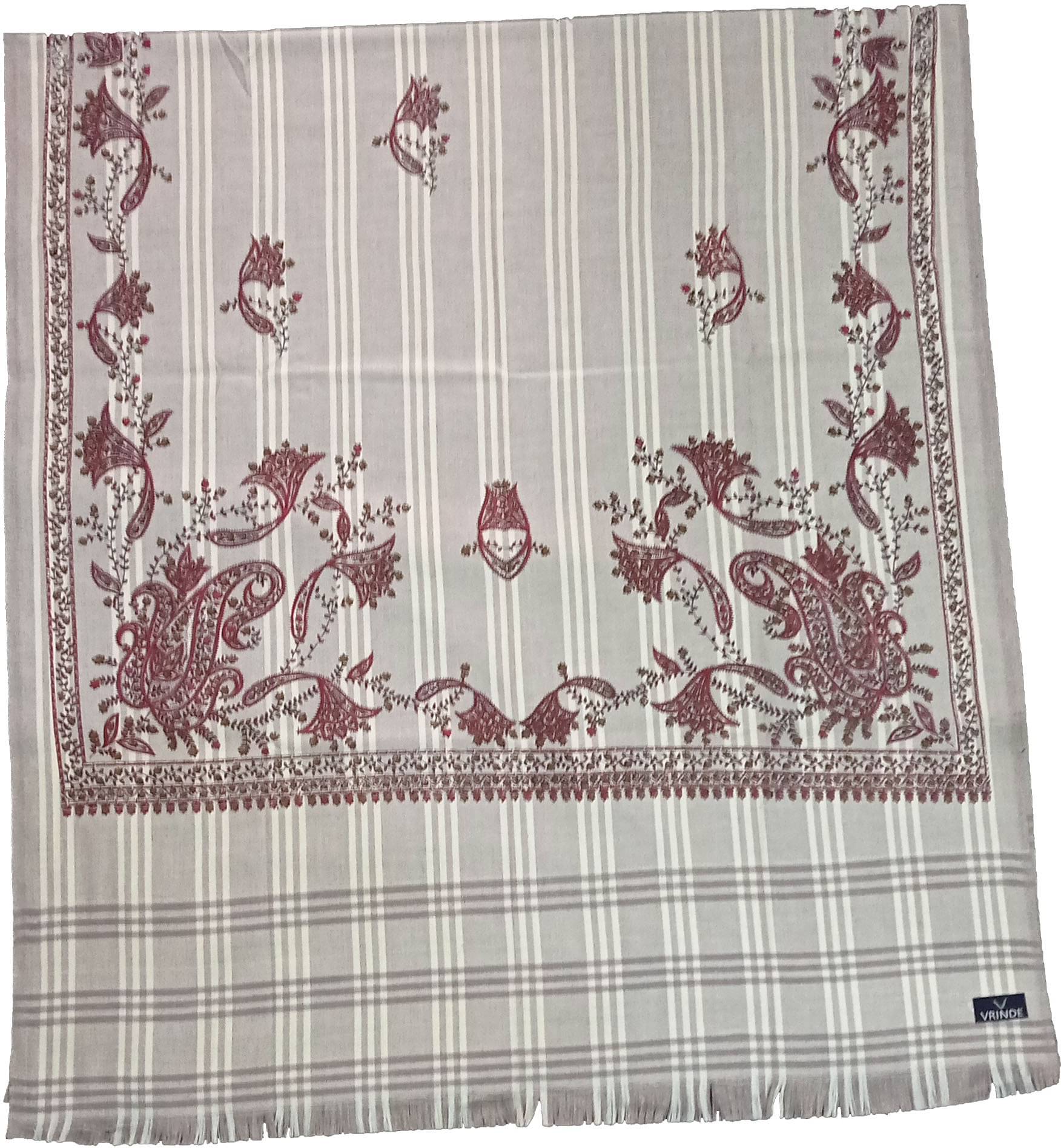 Sprha White Embroidered Shawl - ( Pack of 1 ) Sprha White Embroidered Shawl - ( Pack of 1 )