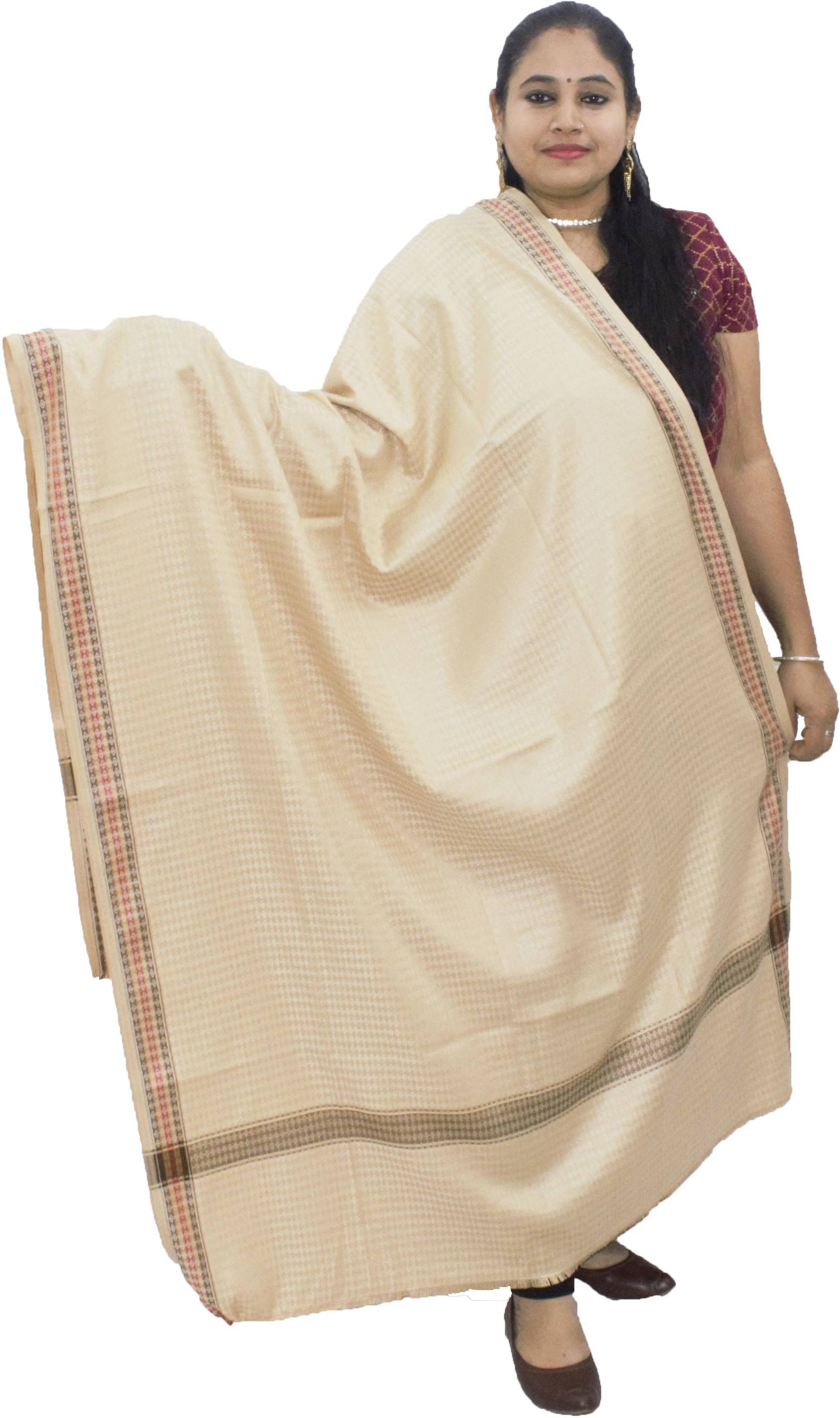 Sprha White Striped Shawl - ( Pack of 1 ) Sprha White Striped Shawl - ( Pack of 1 )