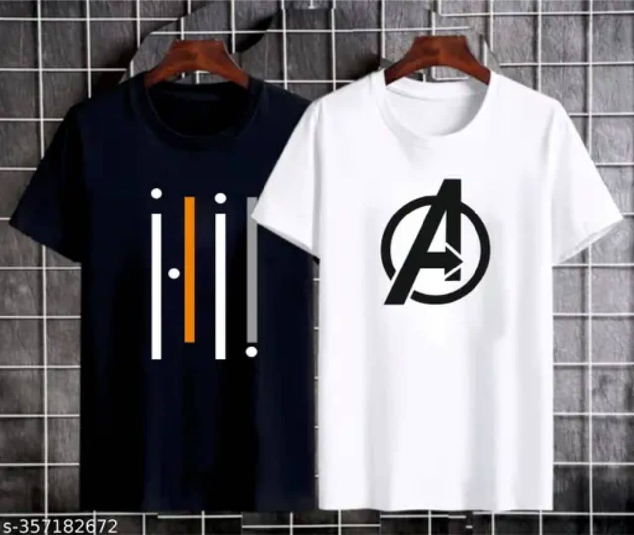 TREND SKY Pack of 2 Polyester Regular Fit Men's T-Shirt ( Multicolor )