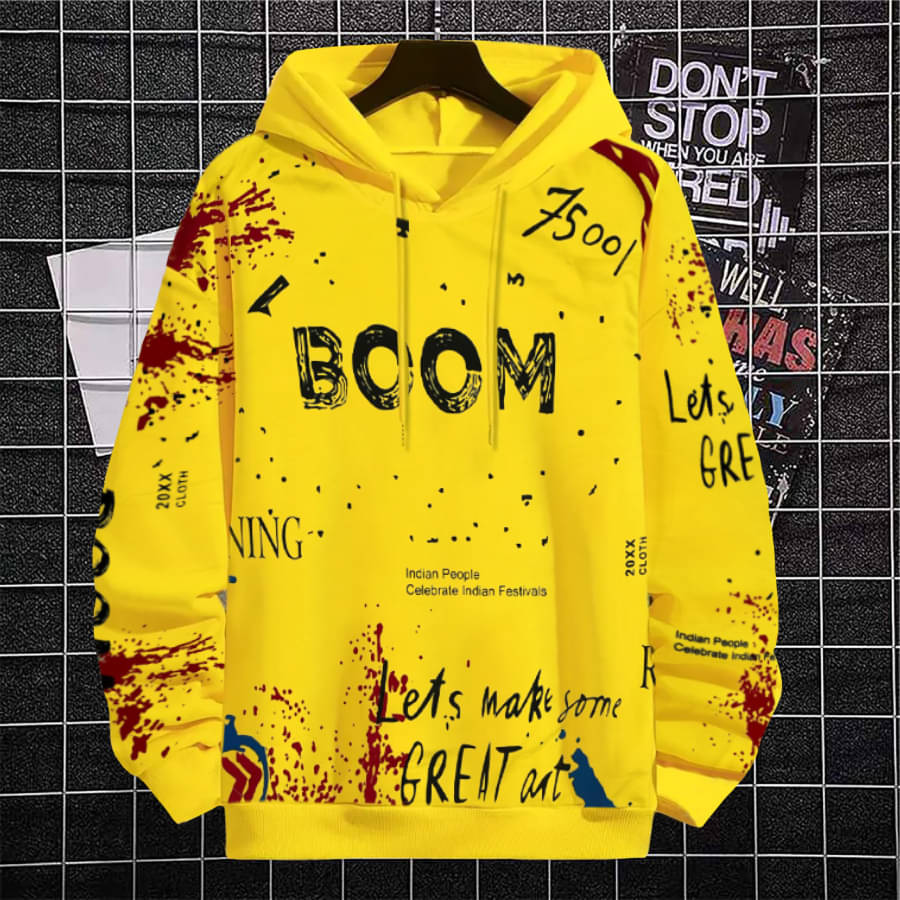    			Try This Cotton Blend Hooded Men's Sweatshirt - Yellow ( Pack of 1 )