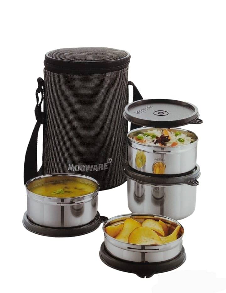     			URJA ENTERPRISE - Silver Stainless Steel Lunch Box ( Pack of 1 )