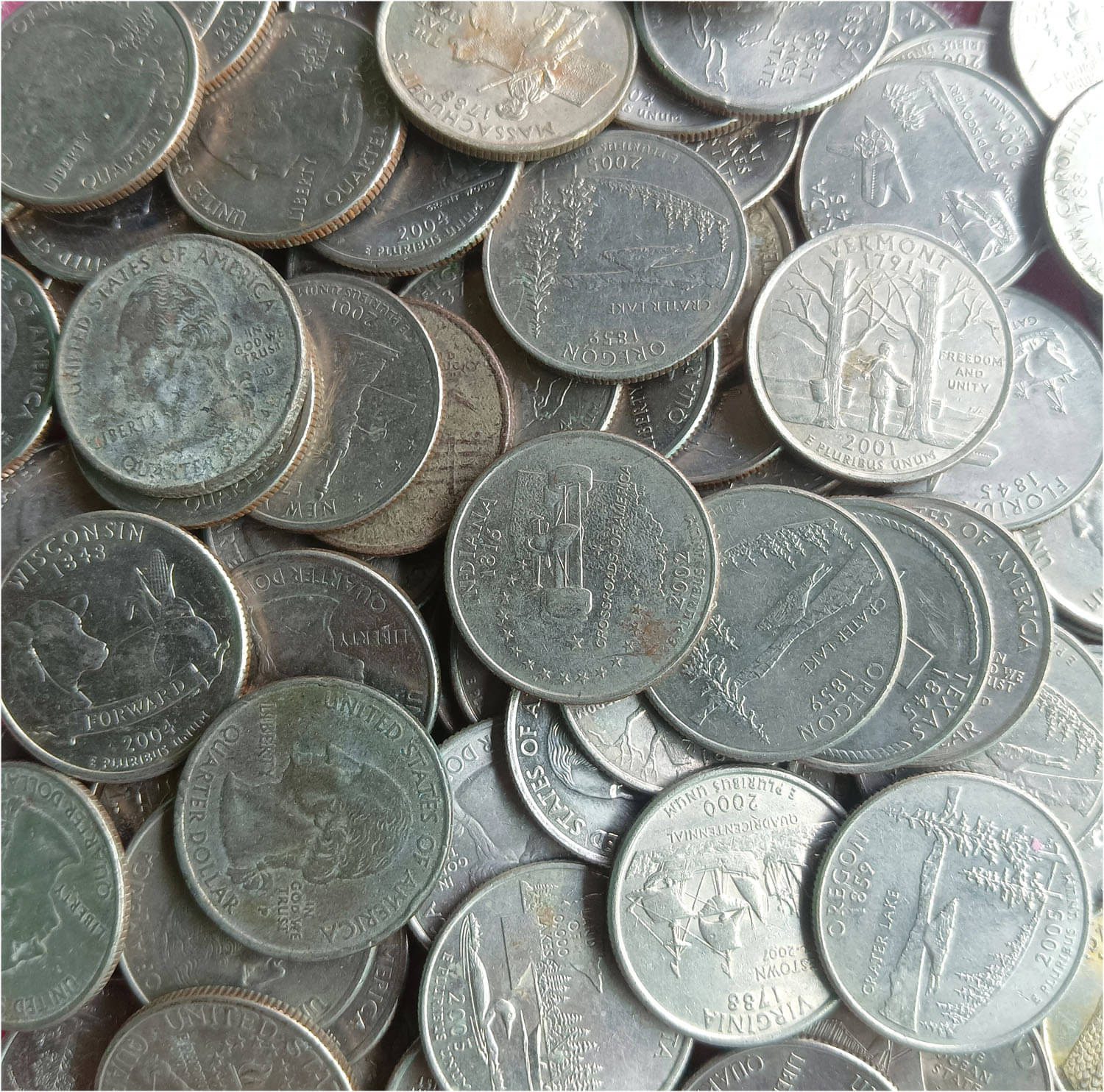     			USA - COMMEMORATIVE - QUARTER DOLLAR - MIXED - 100 COINS - United States of America