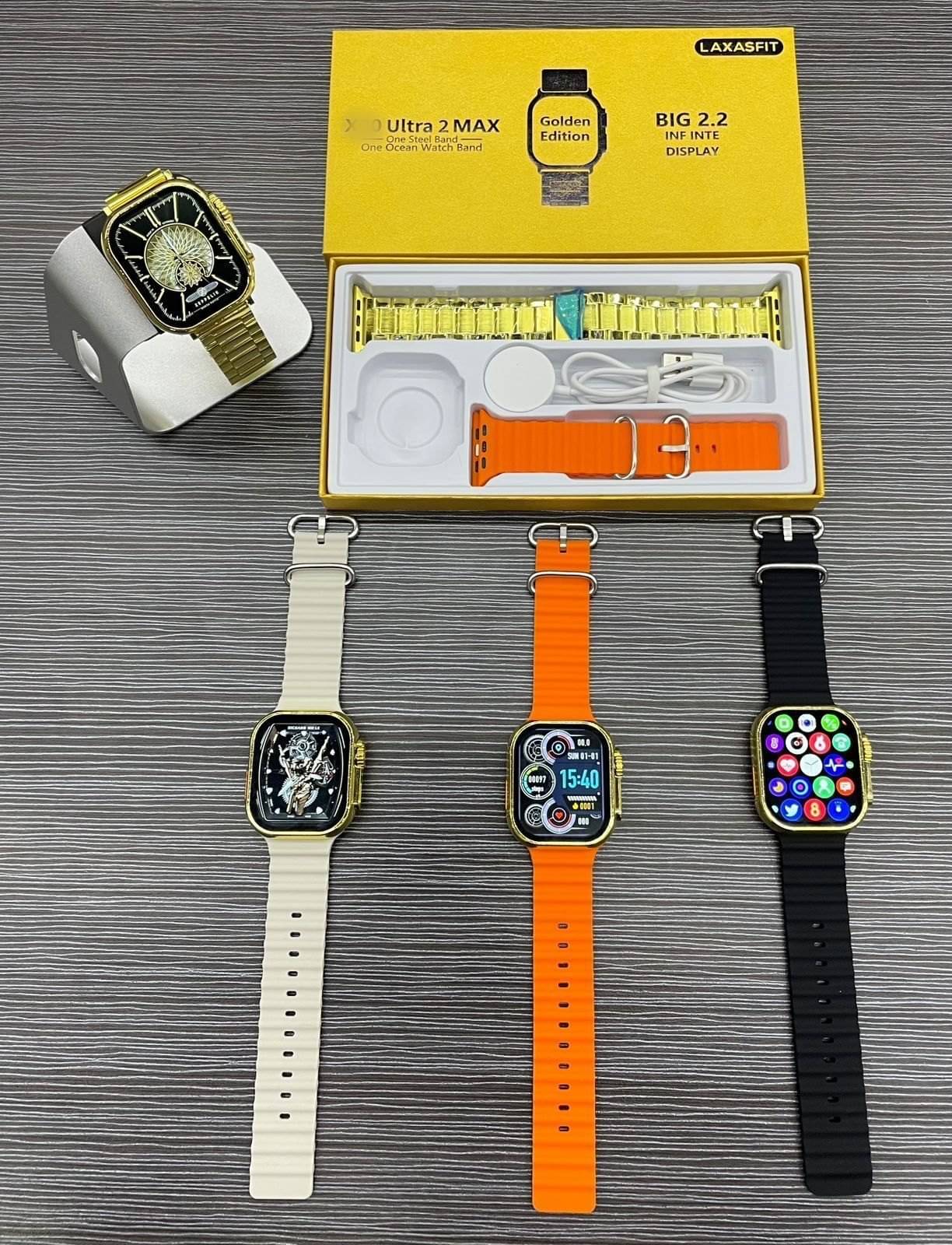     			VENKAT ZONE Ultra Extra Strap BT calling Fitness Gold Smart Watch