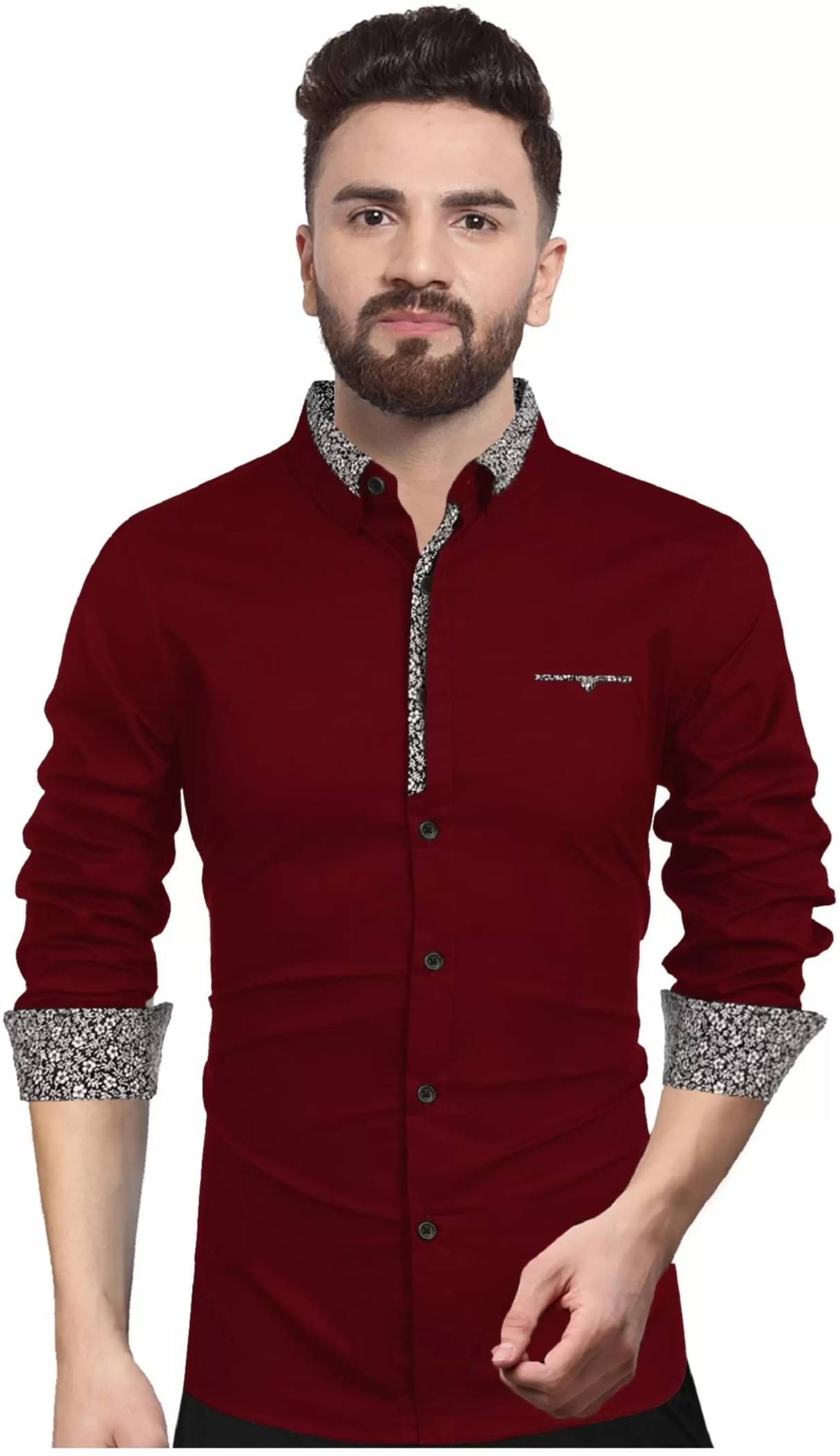 VERTUSY 100% Cotton Regular Fit Solids Full Sleeves Men's Casual Shirt - Maroon ( Pack of 1 ) VERTUSY 100% Cotton Regular Fit Solids Full Sleeves Men's Casual Shirt - Maroon ( Pack of 1 )