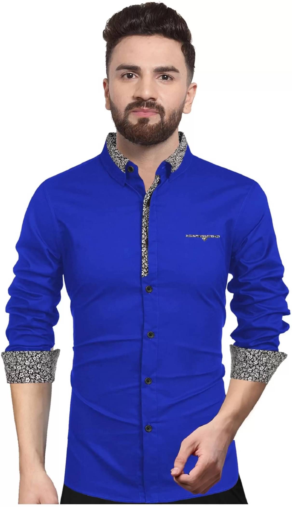    			VERTUSY 100% Cotton Regular Fit Printed Full Sleeves Men's Casual Shirt - Blue ( Pack of 1 )