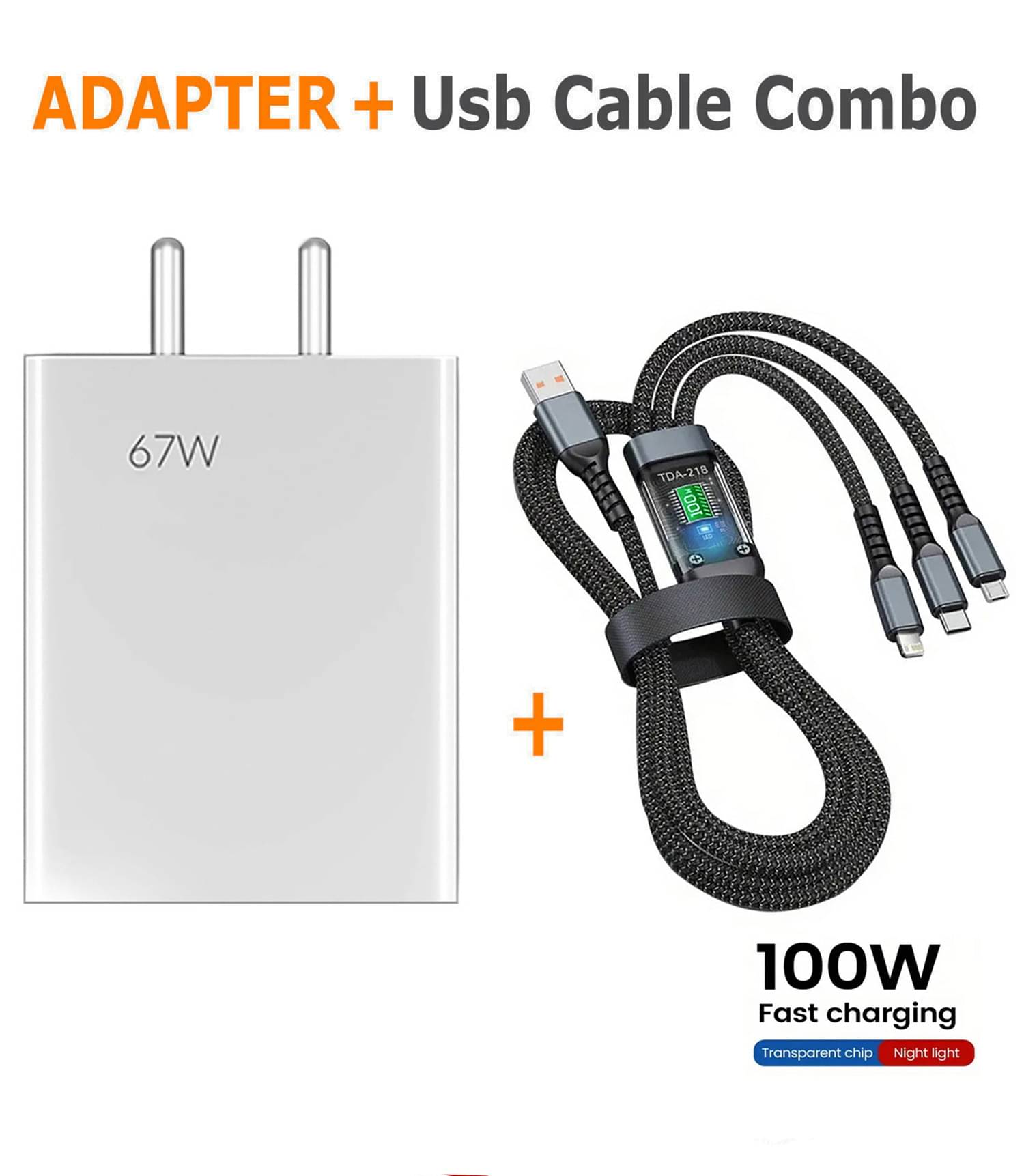 Vertical9 Fast Charging Combo 100W 3-in-1 Charging cable 67Watt Adapter Combo 1 Vertical9 Fast Charging Combo 100W 3-in-1 Charging cable 67Watt Adapter Combo 1