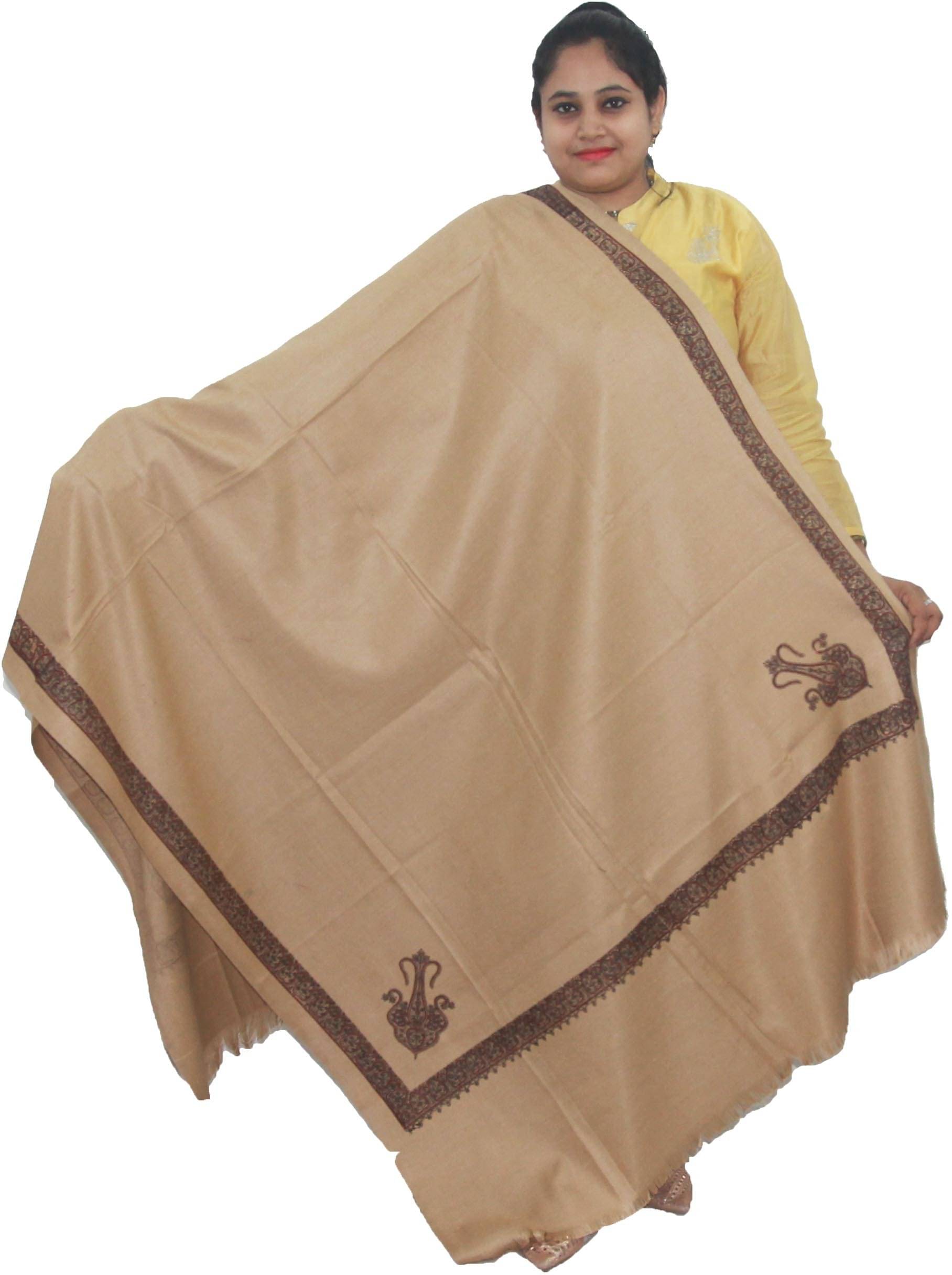 Vrinde Beige Embroidered Shawl - ( Pack of 1 ) Vrinde Beige Embroidered Shawl - ( Pack of 1 )
