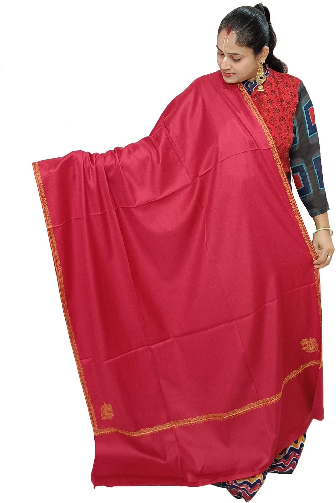     			Vrinde Maroon Embroidered Shawl - ( Pack of 1 )