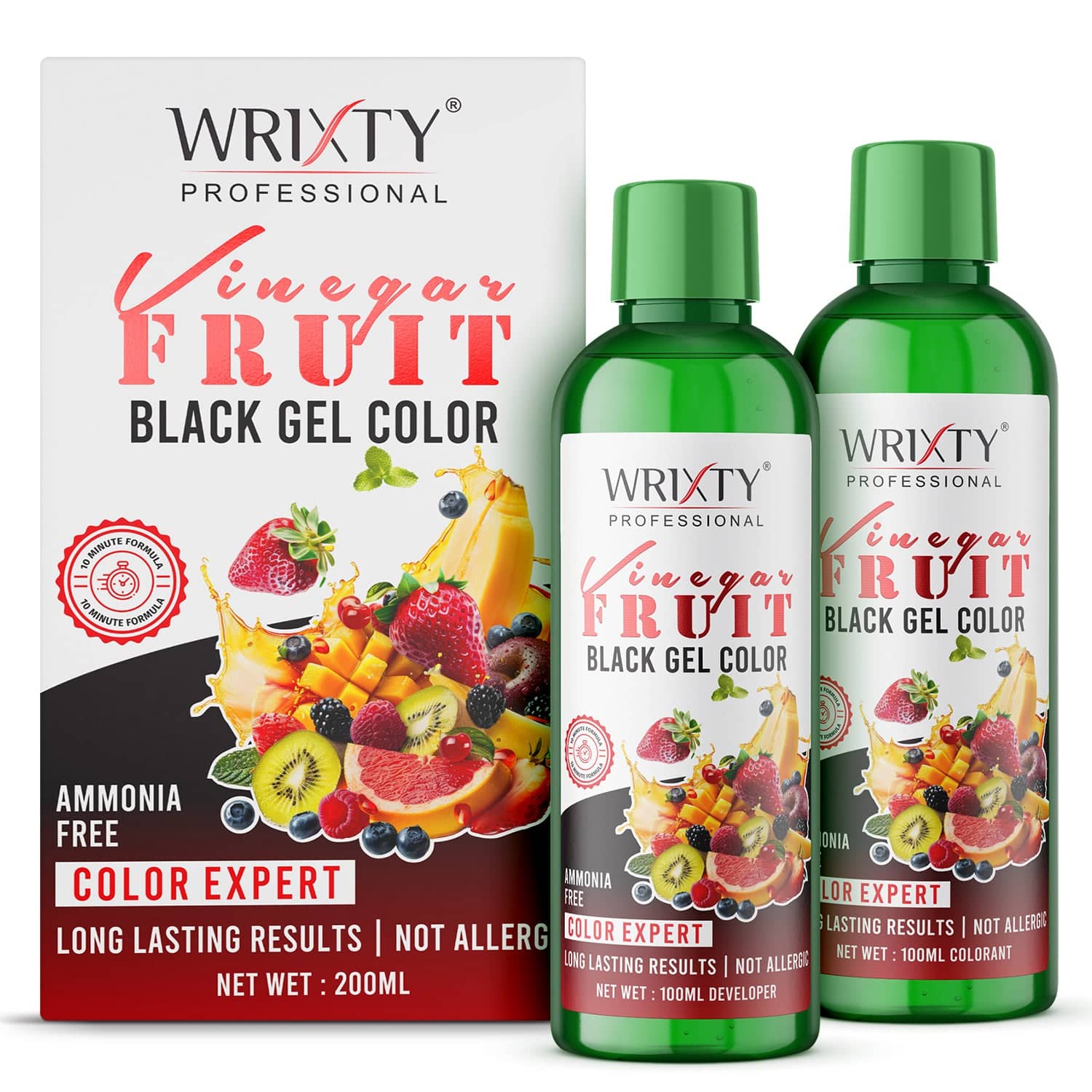 WRIXTY Ammonia Free Temporary Hair Color 200 mL Black