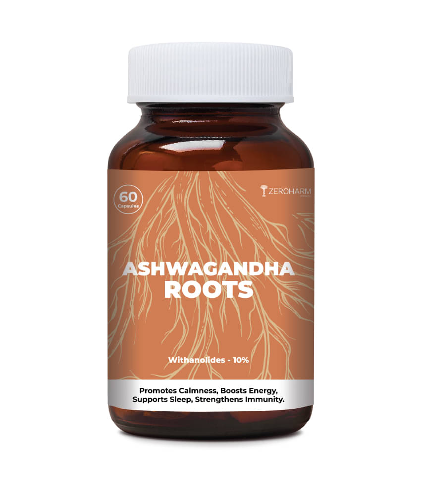 ZEROHARM Ashwagandha Roots Extract Capsules for Muscle Mass & Brain Function (60 Nos) ZEROHARM Ashwagandha Roots Extract Capsules for Muscle Mass & Brain Function (60 Nos)
