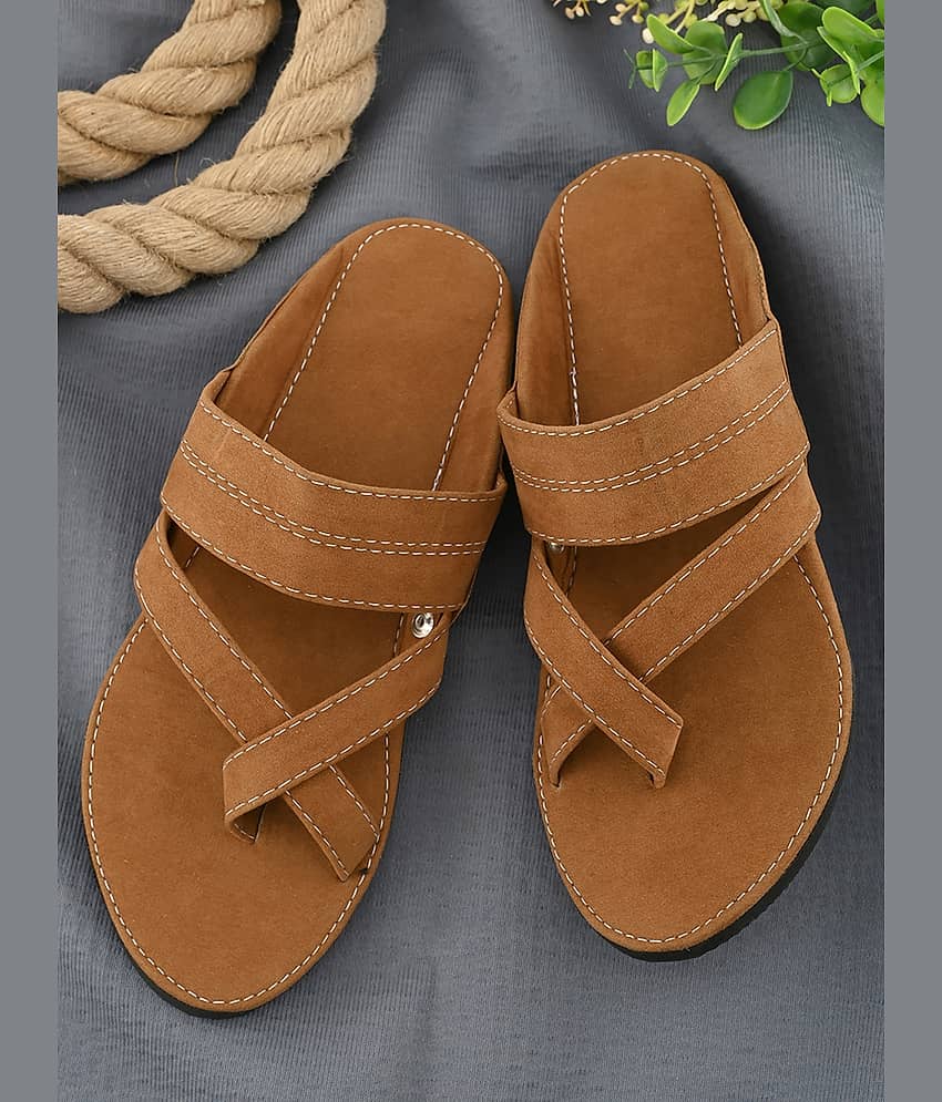 Anjaneya Creations Tan Men's Kolhapuris - Ethnic Shoes | Buy online on ZillyBuy