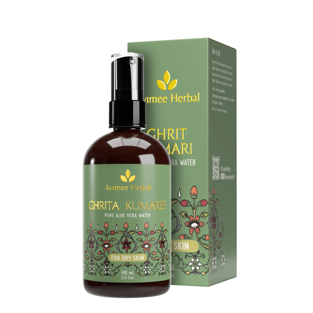 Avimee Herbal Ghrita Kumaaree Aloe Vera Water Pure Hydrosol for Dry Skin Deep Hydration 110 ml (Pack of 1)