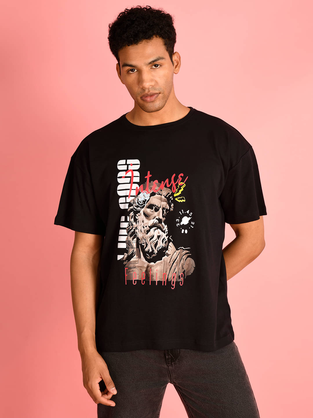     			Bene Kleed Men Graphic Printed Round Neck Cotton Oversized T-shirt
