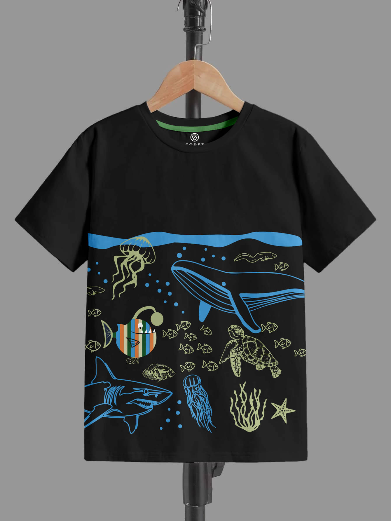     			CODEZ Pack of 1 Boys Cotton T-Shirt ( Black )