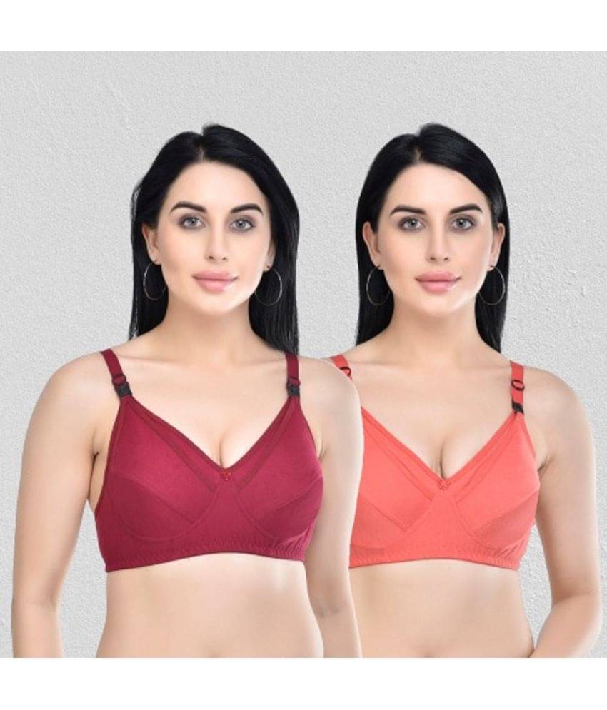 Desiprime Pack of 2 Cotton Non Padded Women's Everyday Bra ( Multicolor ) Desiprime Pack of 2 Cotton Non Padded Women's Everyday Bra ( Multicolor )