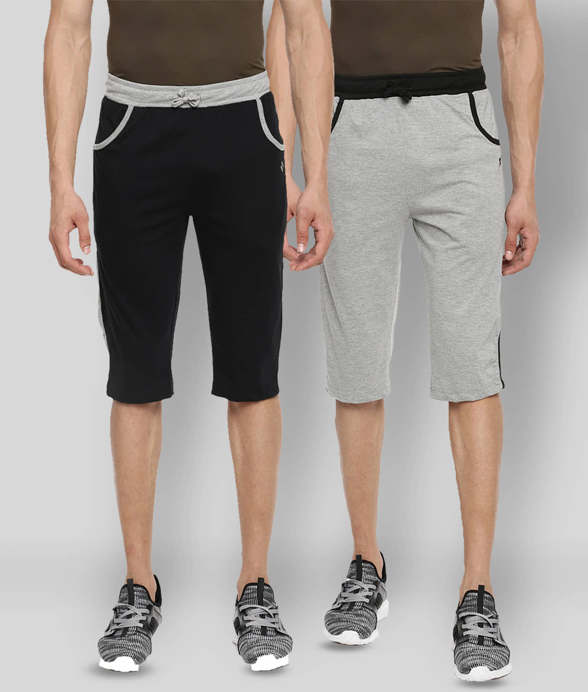 Dollar - Black Cotton Blend Men's Three-Fourths ( Pack of 1 ) - Shorts | Buy online on ZillyBuy